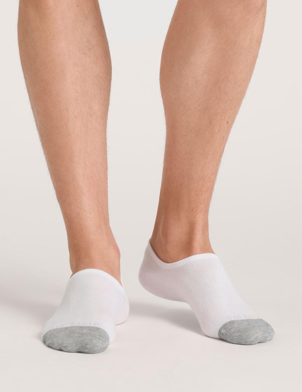 Men Ted Baker 3 Pack Branded Liner Trainer Socks White | HENO50384