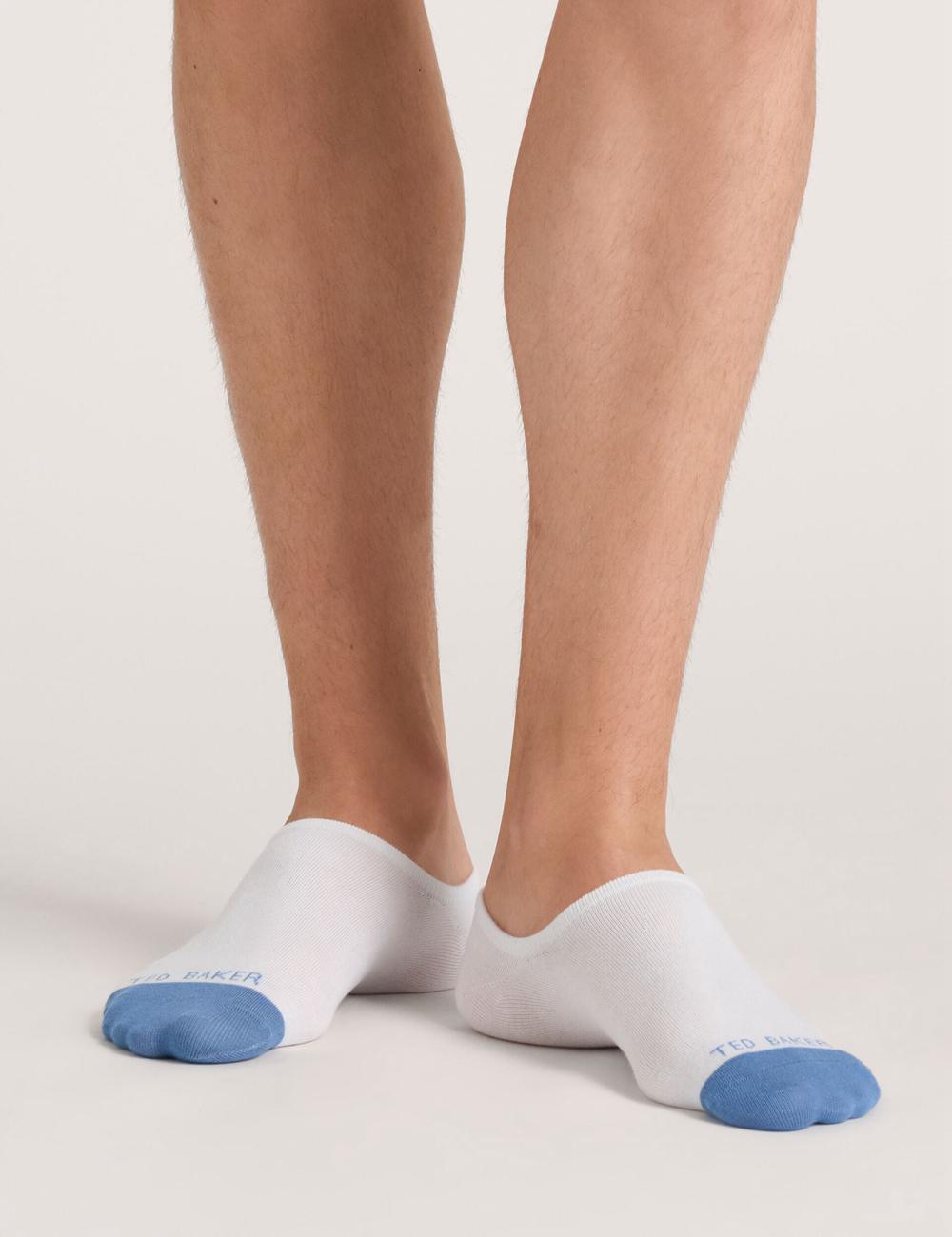 Men Ted Baker 3 Pack Branded Liner Trainer Socks White | HENO50384