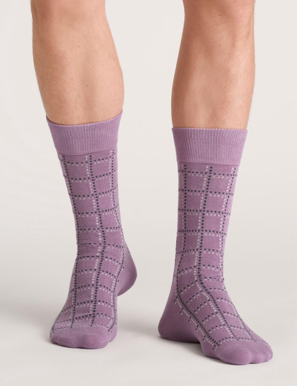 Men Ted Baker 3 Pack Geometric Check Crew Socks Dark Green | ZEQD13975