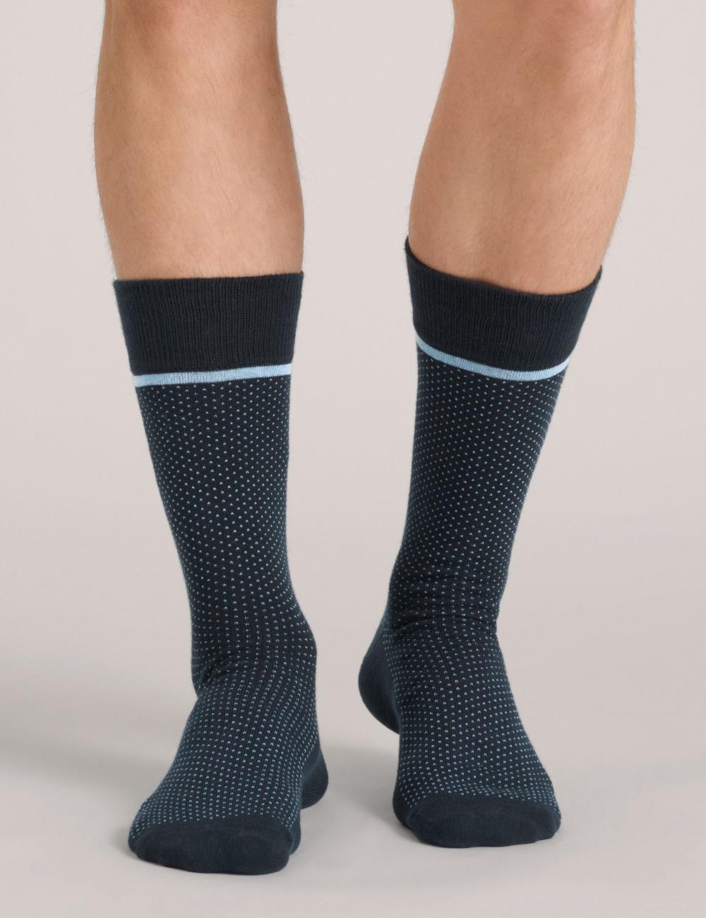 Men Ted Baker 6 Pack Cotton Rich Mixed Crew Socks Blue | PUHX08275