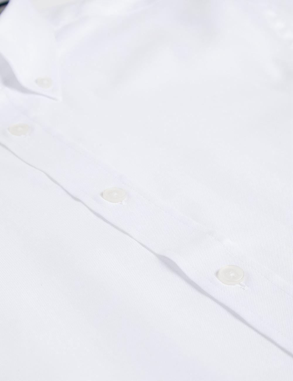 Men Ted Baker ALDGTE - Short Sleeve Cotton Oxford Casual Shirts White | FSYB67510
