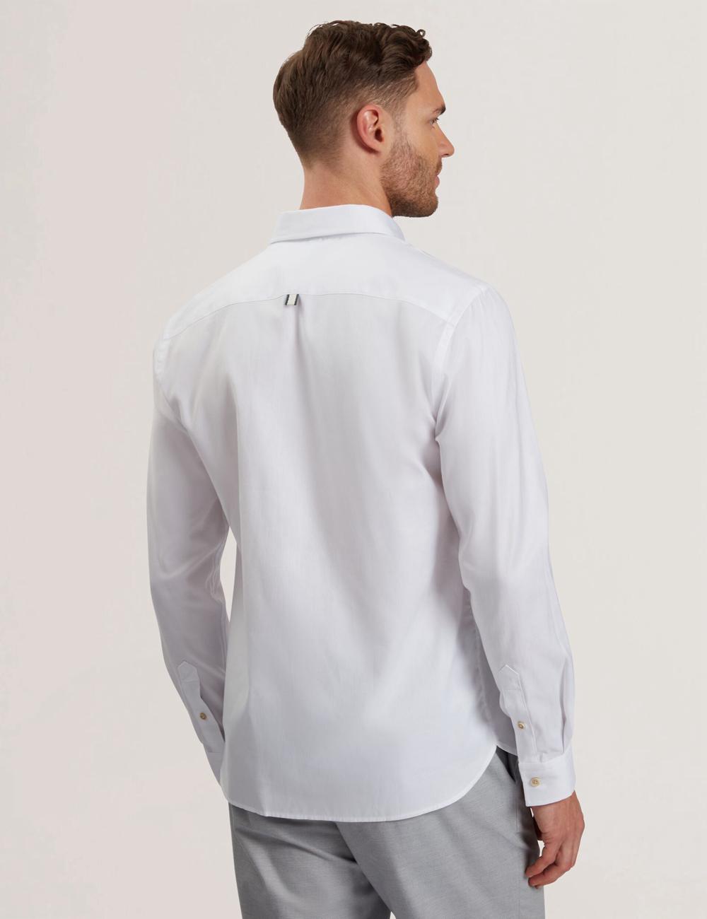 Men Ted Baker ALLARDO - Regular Fit Cotton Oxford Casual Shirts White | CHMJ15387