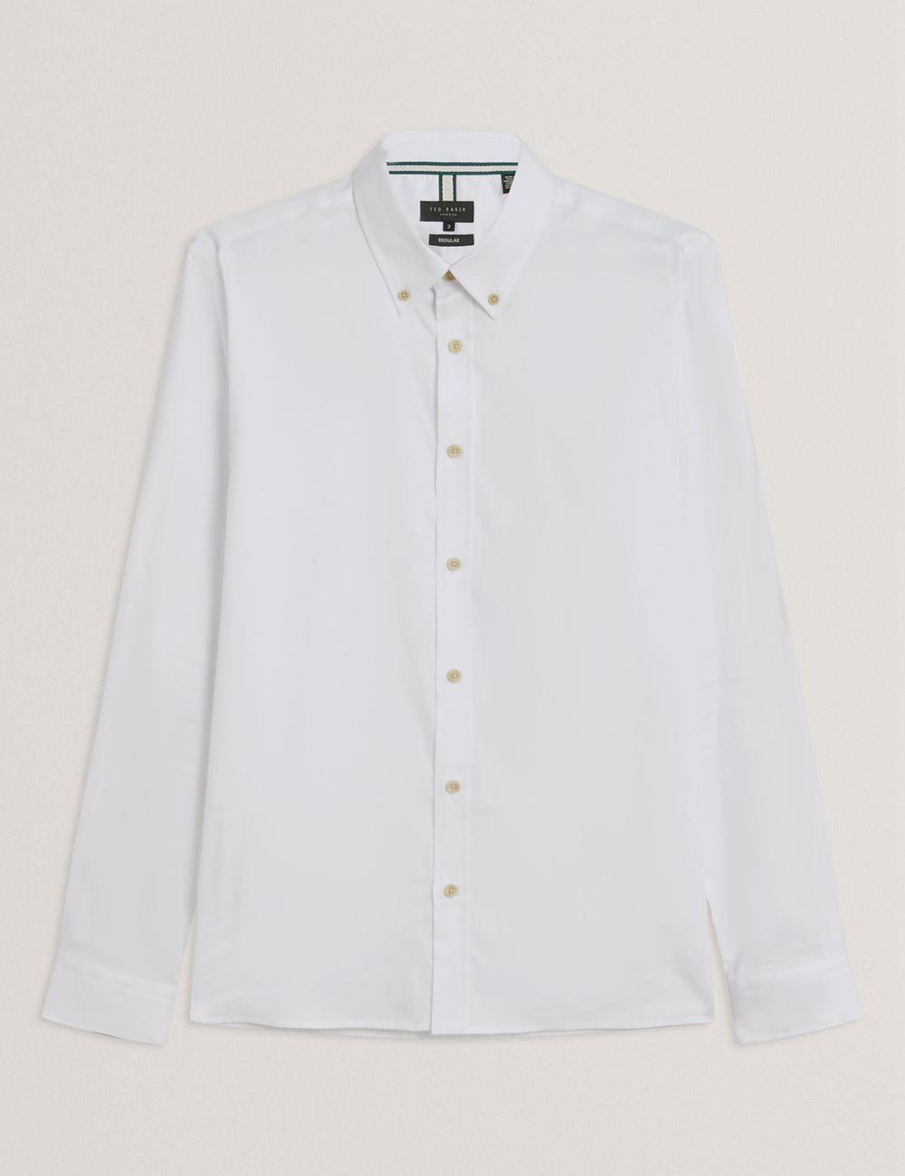 Men Ted Baker ALLARDO - Regular Fit Cotton Oxford Casual Shirts White | CHMJ15387