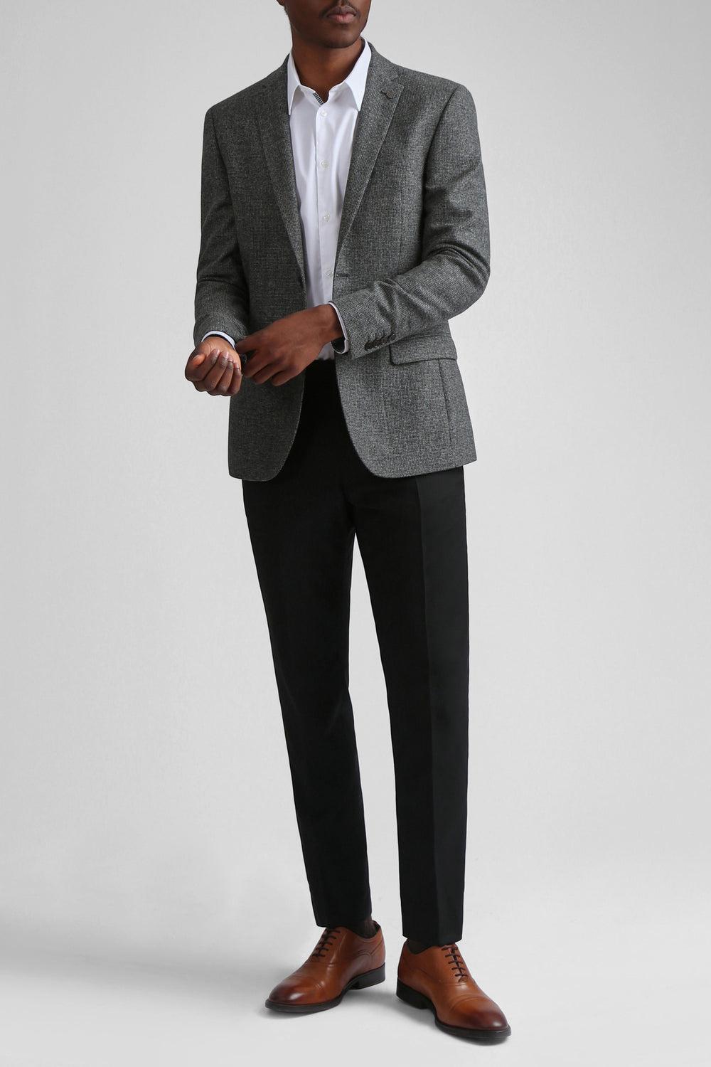 Men Ted Baker ASOJS - Puppytooth Check Slim Fit Blazers Charcoal | JLVS56023