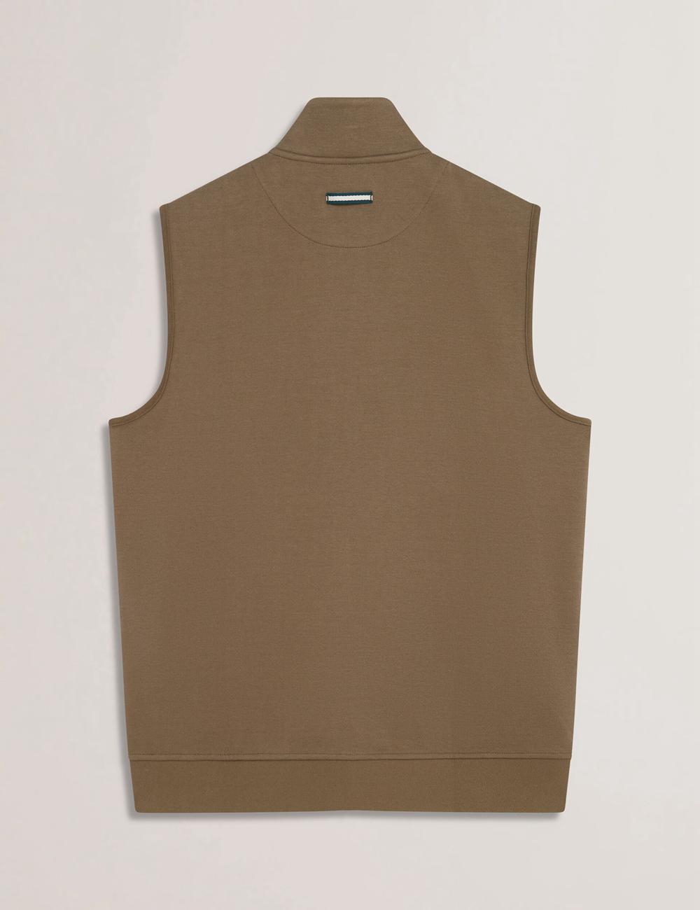 Men Ted Baker ATHO - Quilted Funnel Neck Zip-Up Gillets Olive | XNAZ93041