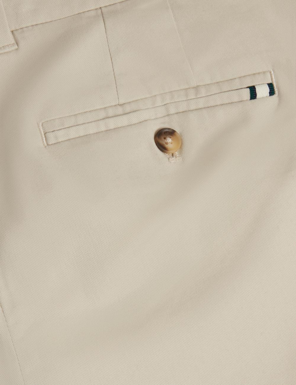 Men Ted Baker BATFORD - Slim Fit Cotton Blend Chinos Trousers Tan | IZSF51870