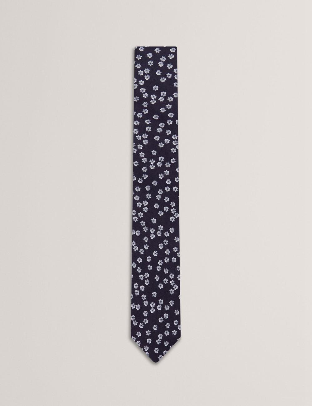 Men Ted Baker BENTLYY - Ditsy Floral Print Silk Ties Navy | MDZQ40873