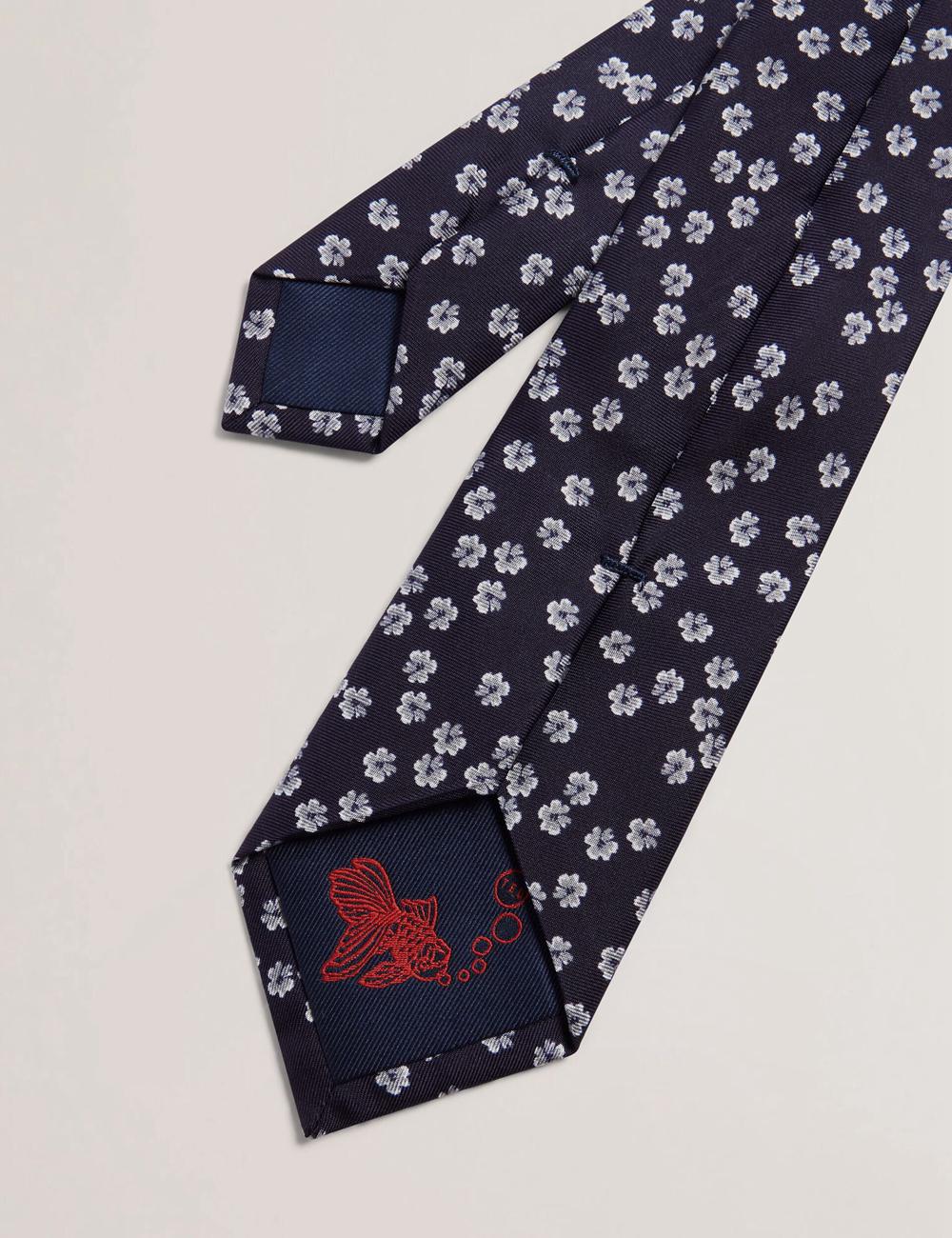 Men Ted Baker BENTLYY - Ditsy Floral Print Silk Ties Navy | MDZQ40873