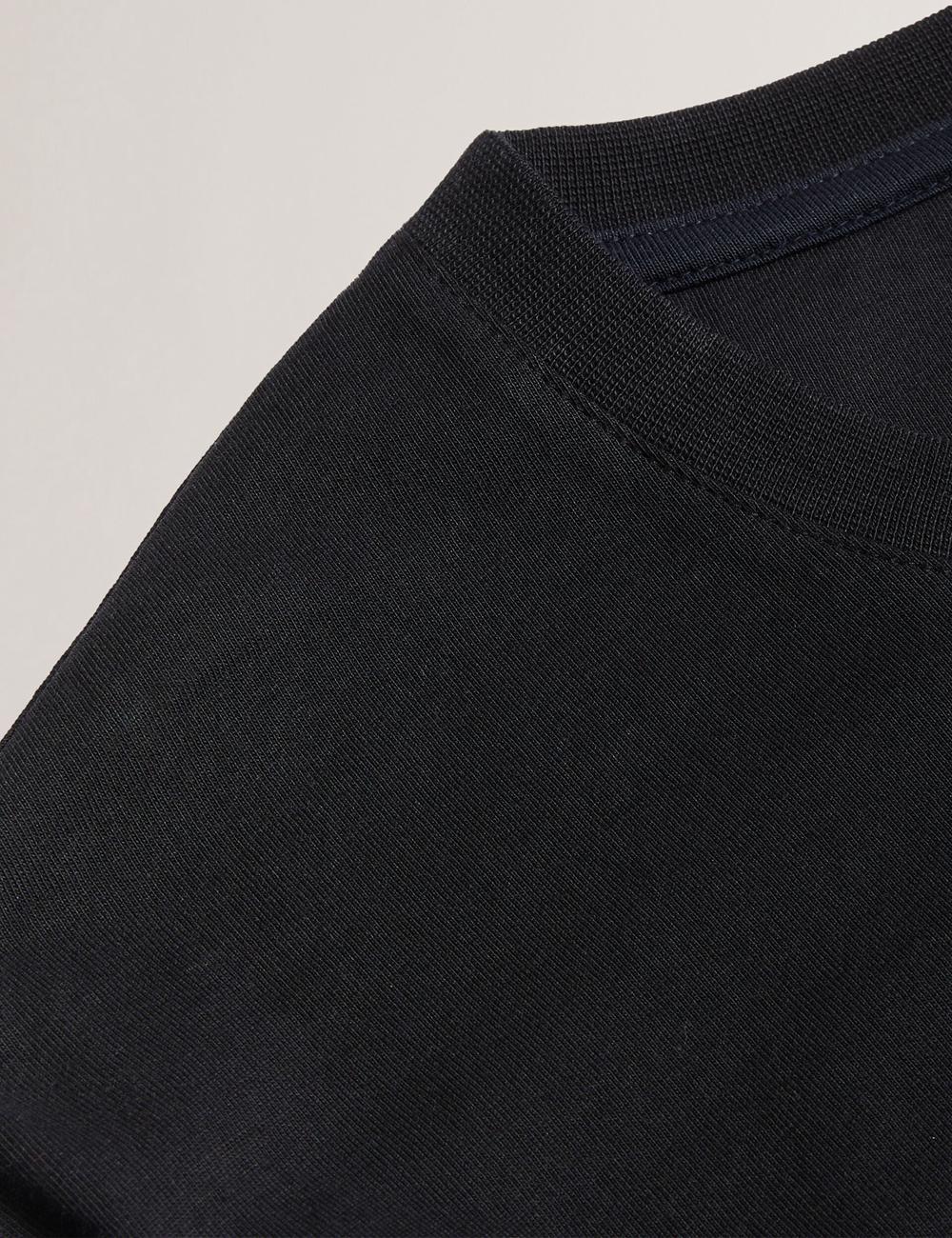 Men Ted Baker BEXLI - Regular Fit Long Sleeve Cotton T-Shirts Black | QKAX92308