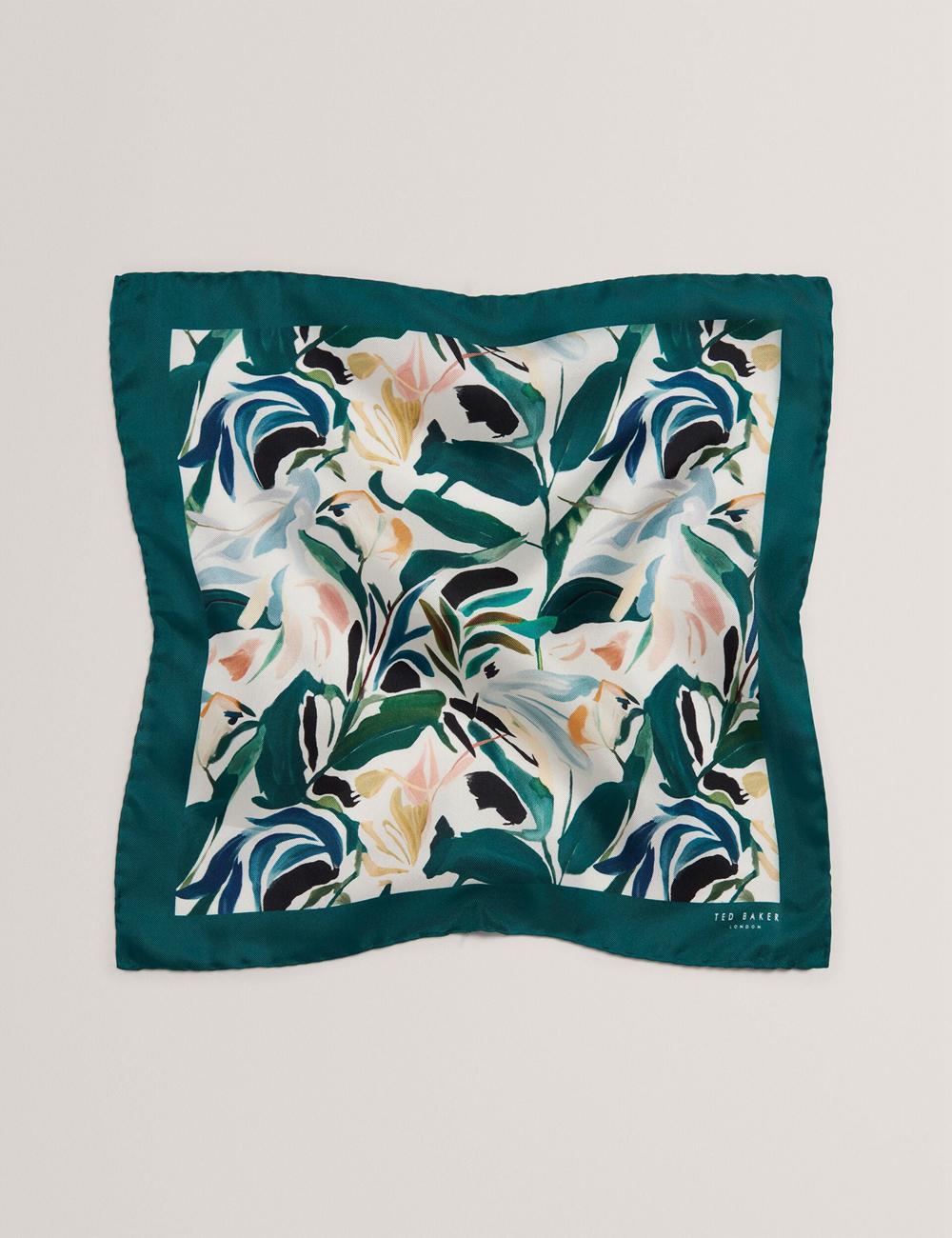 Men Ted Baker BOYTONP - Botanical Floral Silk Pocket Pocket Squares Ecru | LKIT82416