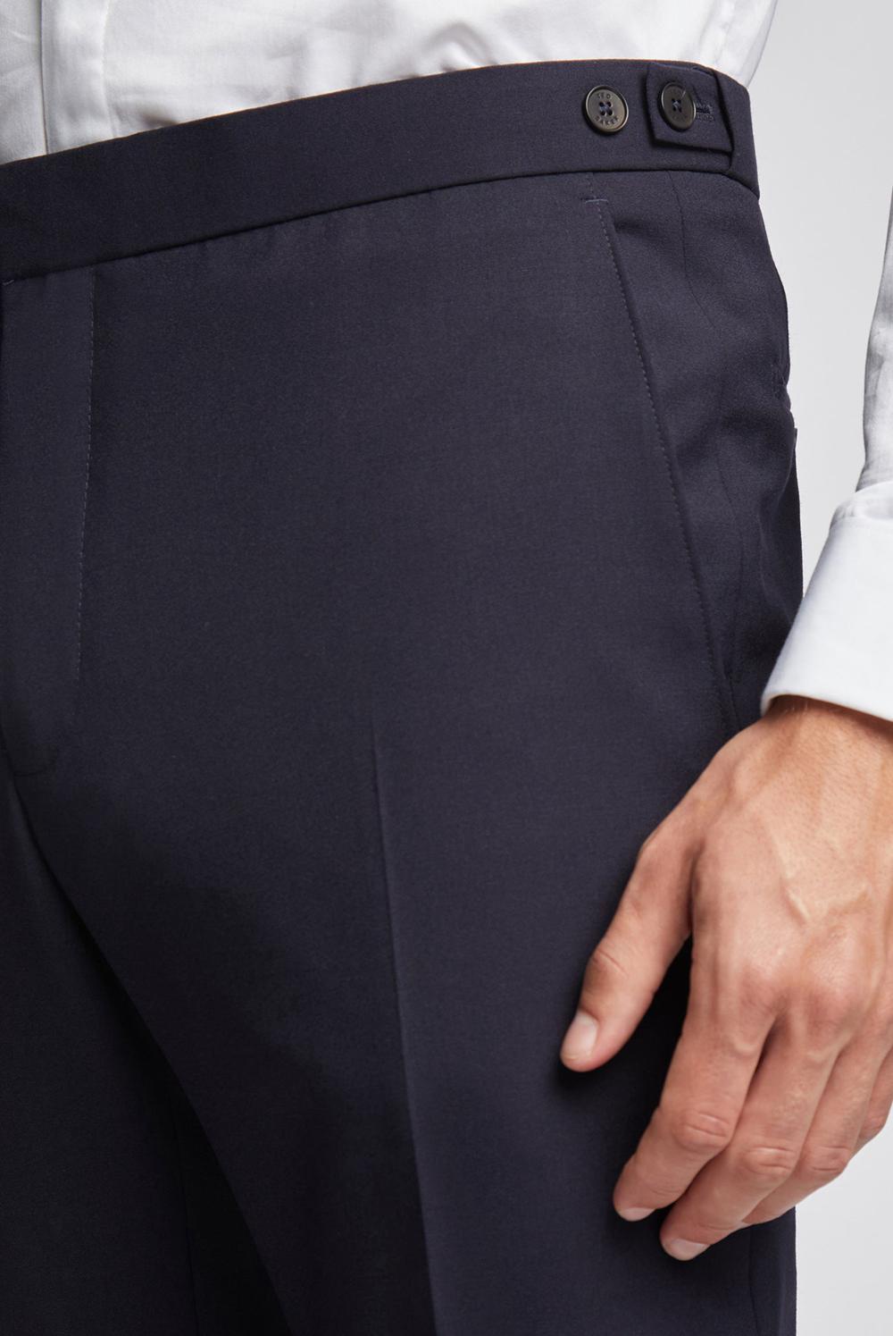 Men Ted Baker BREENTS - Slim Fit Navy Tuxedo Trousers Navy | FALK02598