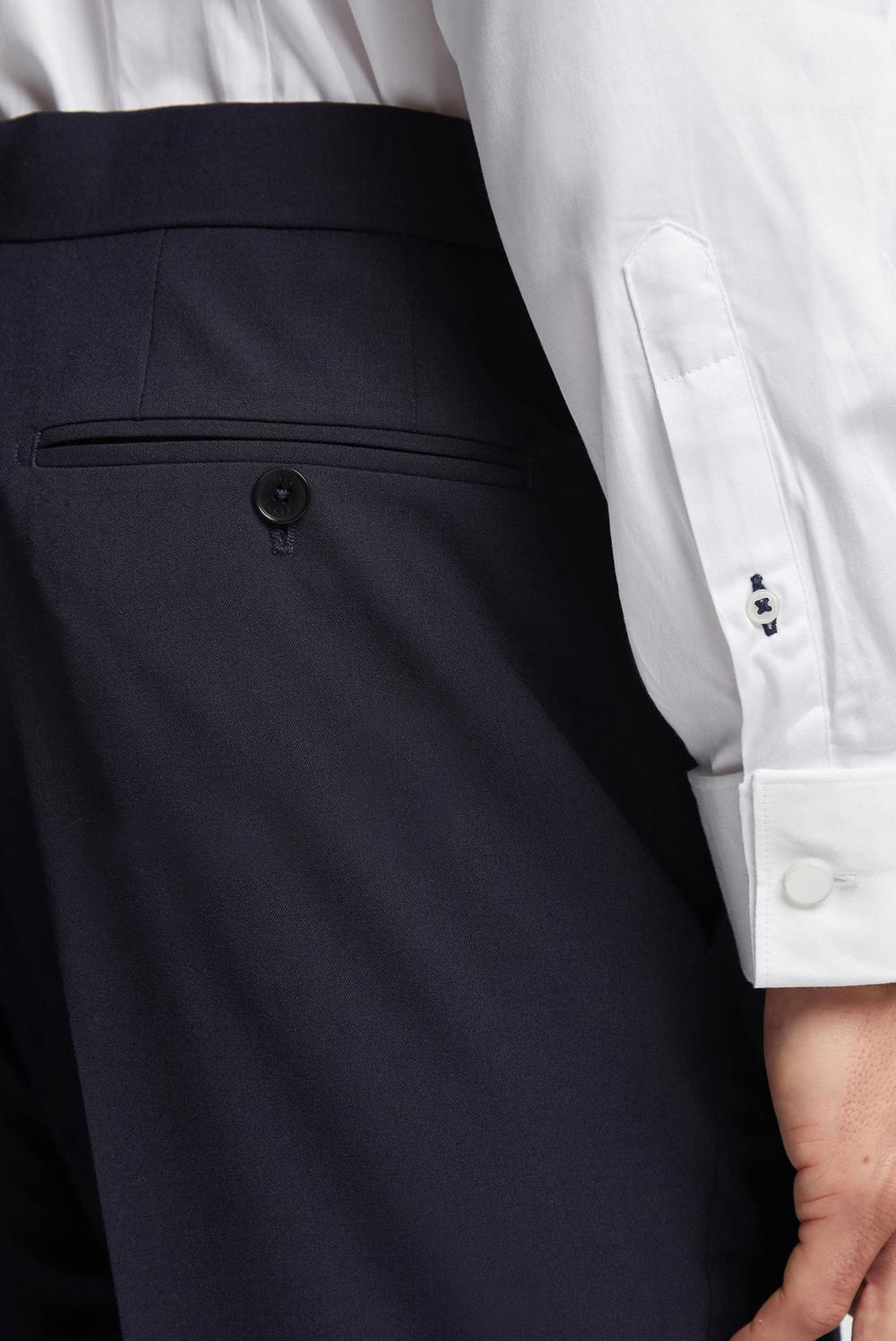 Men Ted Baker BREENTS - Slim Fit Navy Tuxedo Trousers Navy | FALK02598