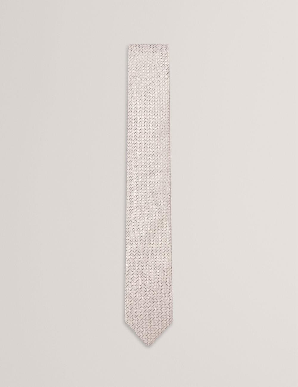 Men Ted Baker CANEDON - Textured Tonal Weave Silk Ties Stone | FKIP10957