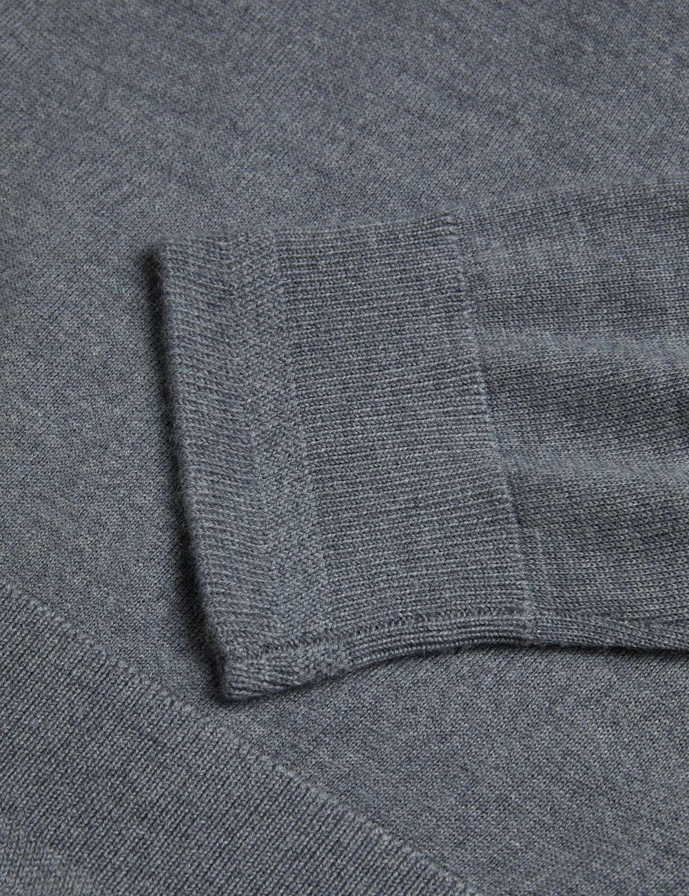 Men Ted Baker CARNBY - Pure Wool Crew Neck Jumpers Charcoal | IGRF73842