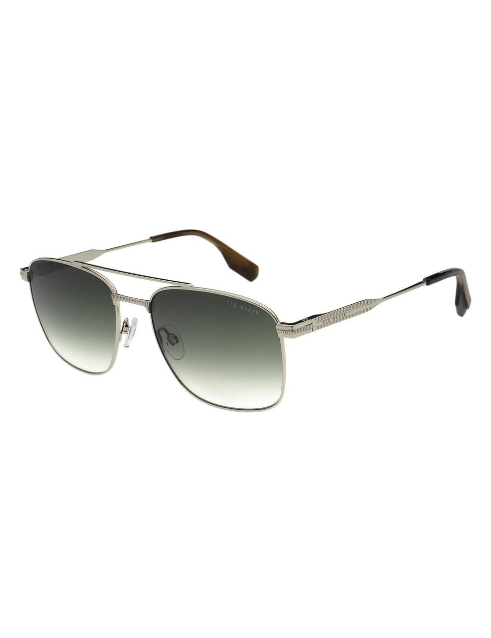 Men Ted Baker CHASE - Metal Frame Navigator Sunglasses Silver | IWDV57416