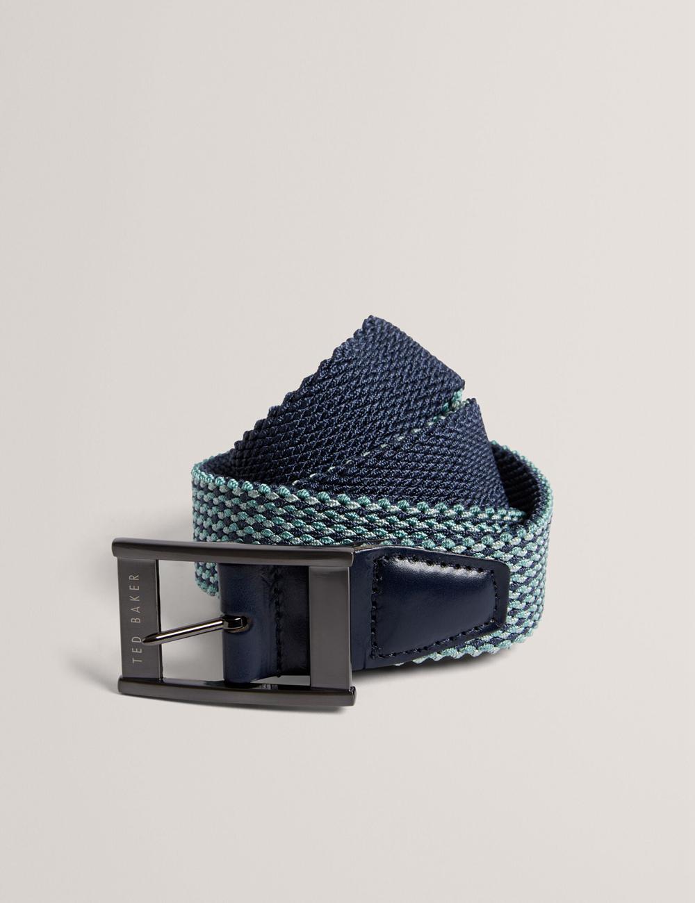 Men Ted Baker COLUMMM - Reversible Woven Elasticated Belts Navy | SARO91756