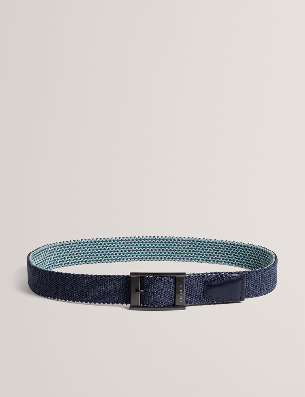 Men Ted Baker COLUMMM - Reversible Woven Elasticated Belts Navy | SARO91756