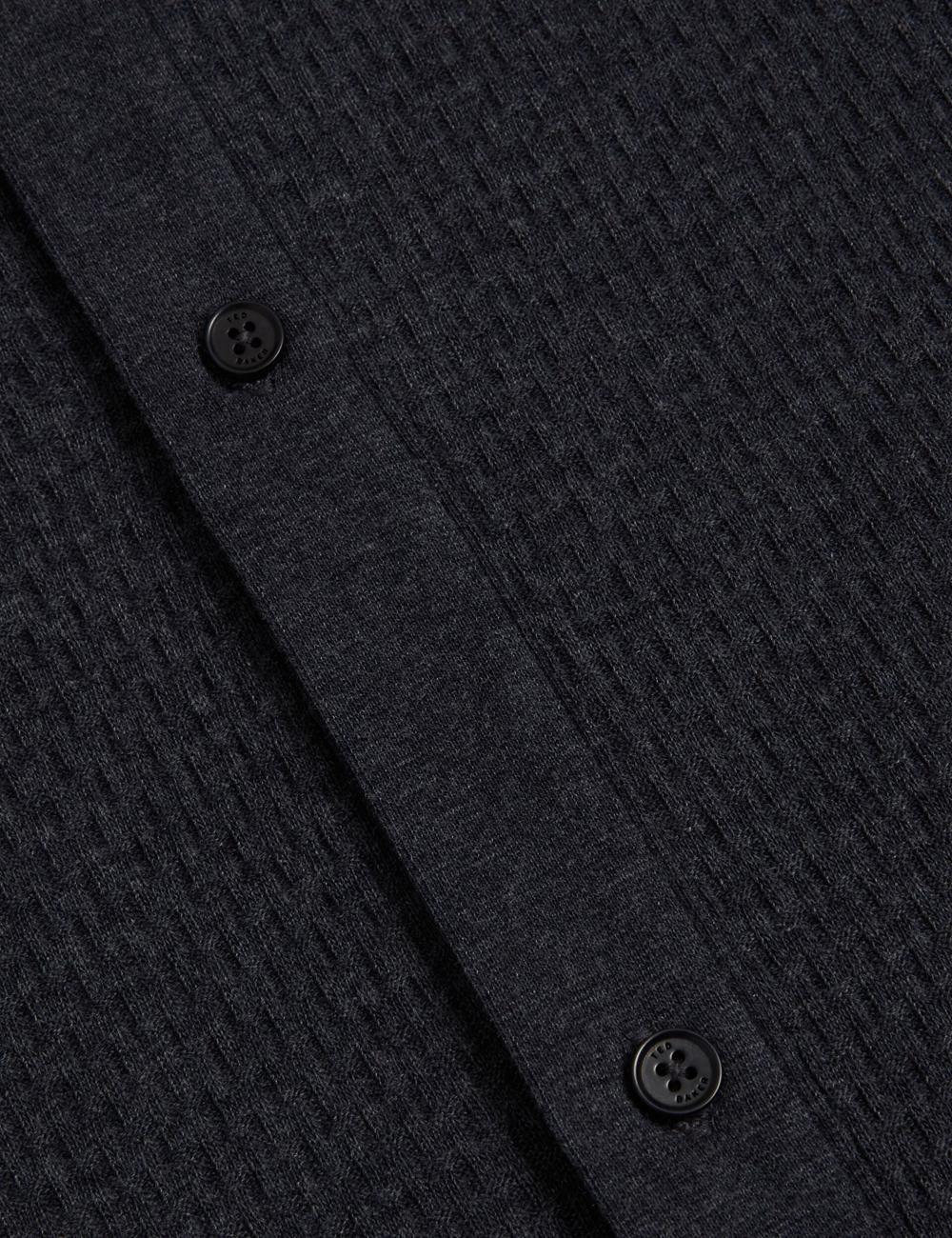 Men Ted Baker CONNYR - Short Sleeve Button Through Polos Shirts Navy | PCNR97621