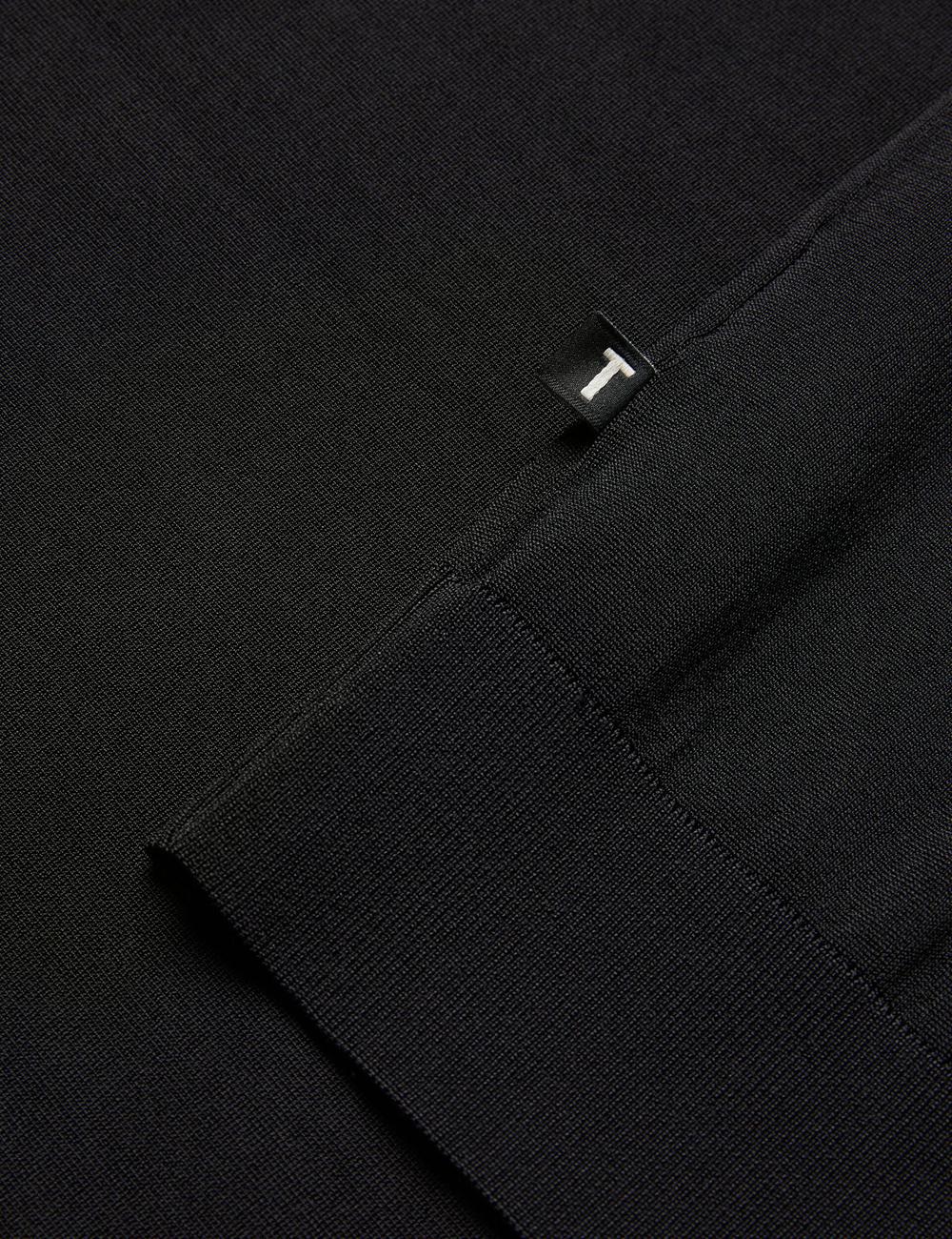 Men Ted Baker DALDIN - Zip Collar Stretch Knit Jumpers Black | MQVP83521