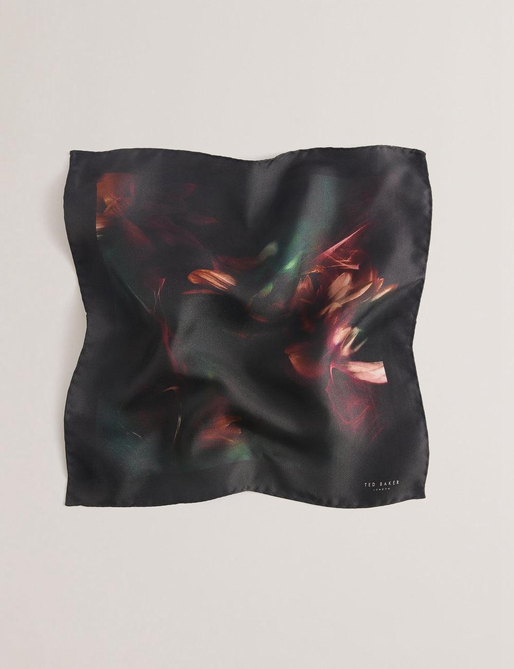 Men Ted Baker DALLASE - Smokey Floral Print Silk Pocket Pocket Squares Black | QCBJ17934