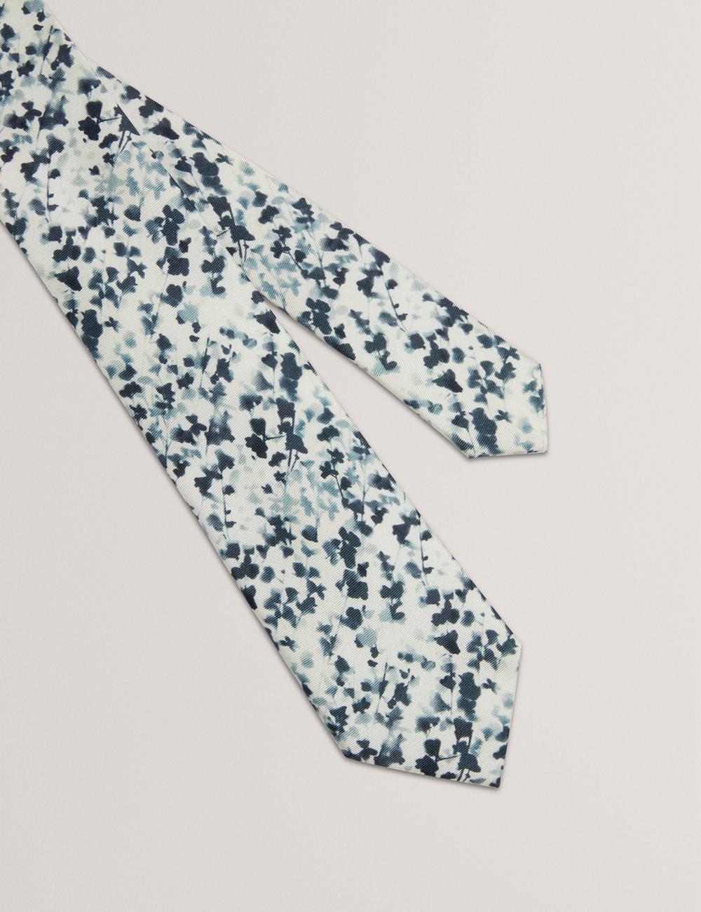 Men Ted Baker ELMSTED - Blurred Floral Print Silk Ties Navy | BWVM27056