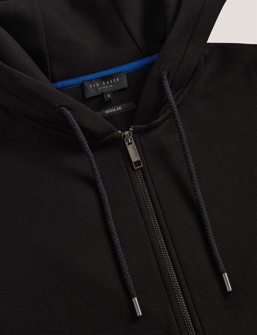 Men Ted Baker EPIO - Zip Through Neoprene Hoodies Black | UBVL29347