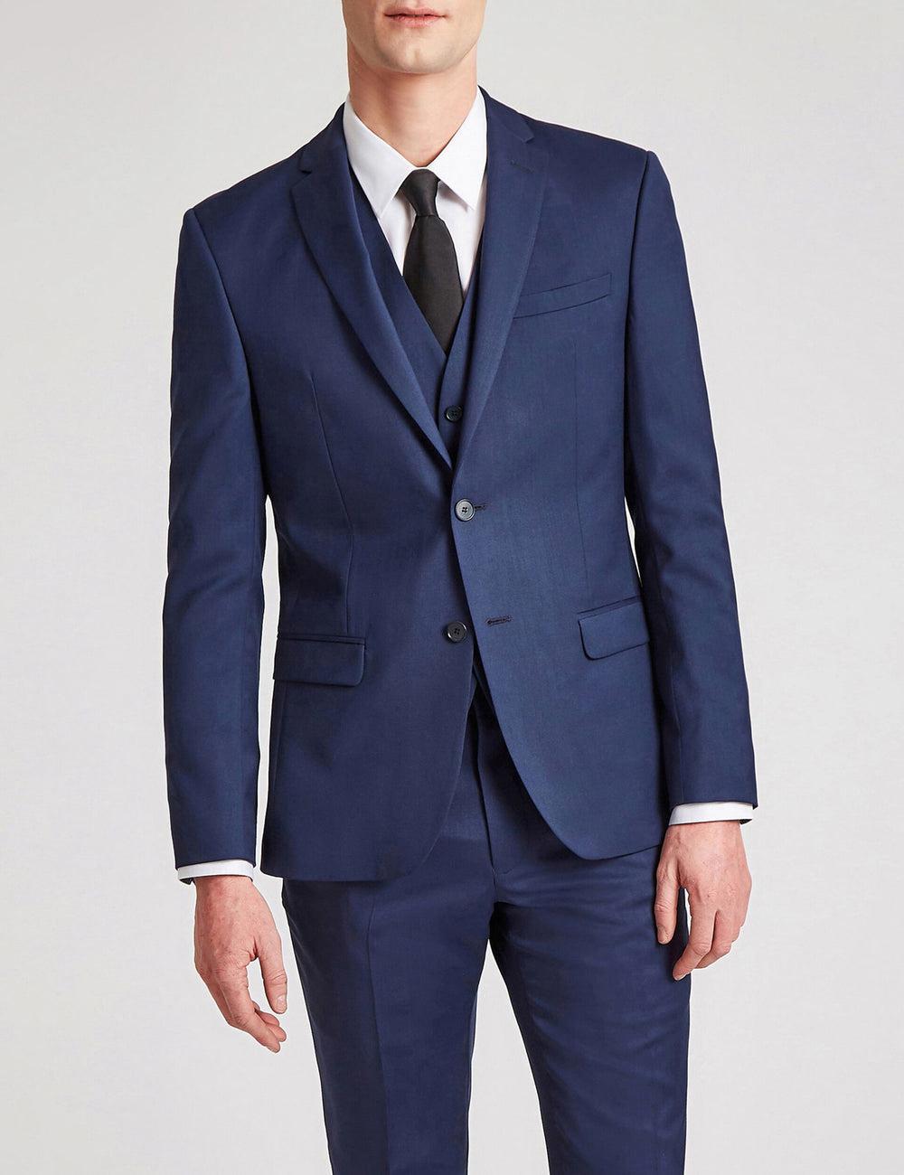Men Ted Baker FINLAYJS - Twill Wool Slim Fit Suit Jackets Blue | ITGP96835