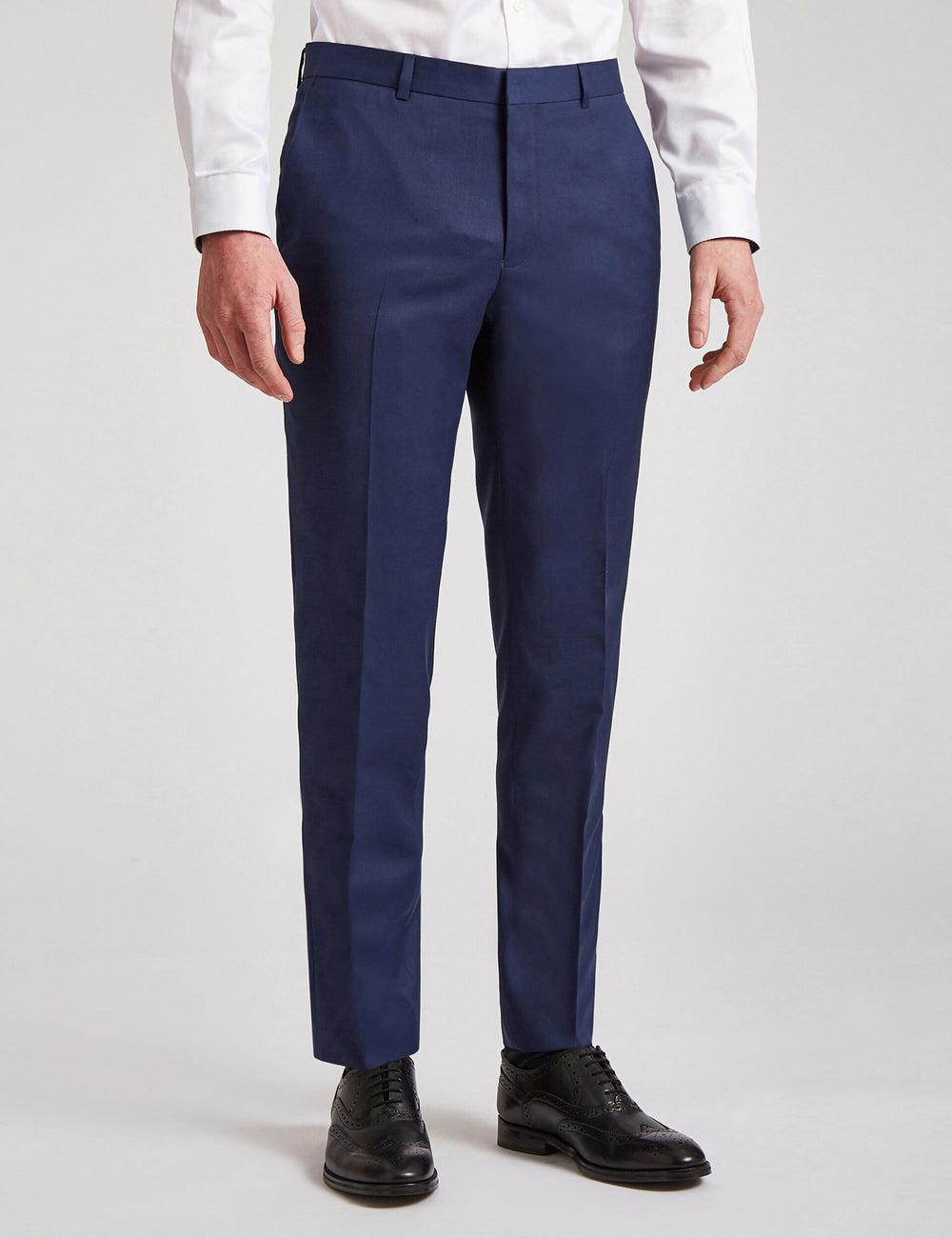 Men Ted Baker FINLAYTS - Twill Wool Slim Fit Suit Trousers Blue | BEGQ45610