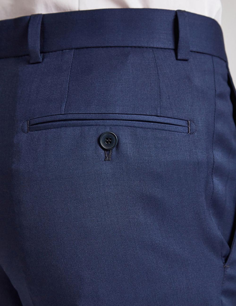 Men Ted Baker FINLAYTS - Twill Wool Slim Fit Suit Trousers Blue | BEGQ45610
