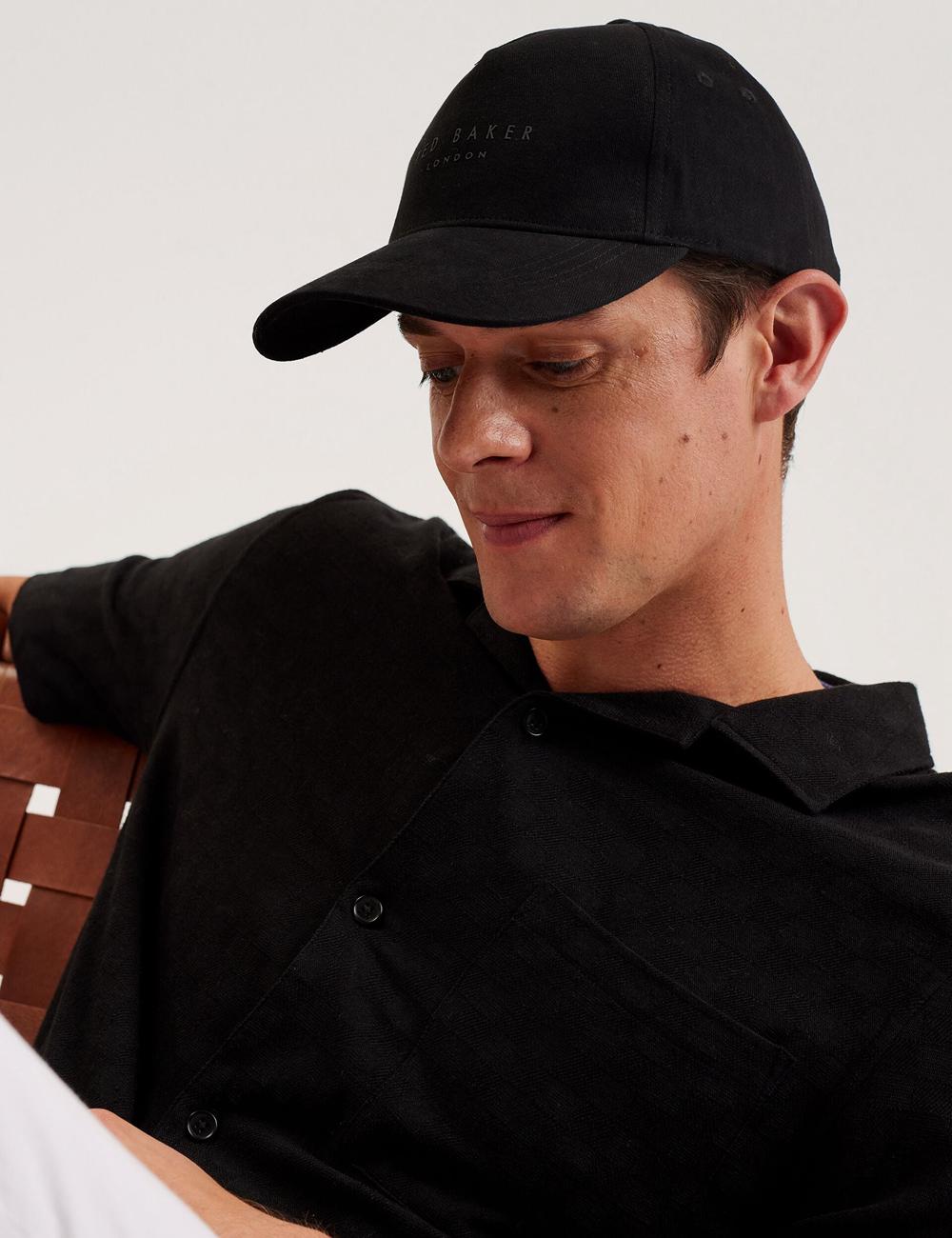 Men Ted Baker FREDDS – Branded Baseball Caps Black | DTGM20381