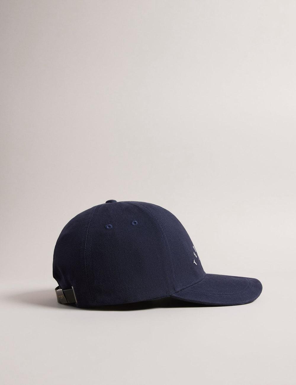 Men Ted Baker FRREDDI - Embroidered Logo Canvas Baseball Caps Navy | UNHR72954