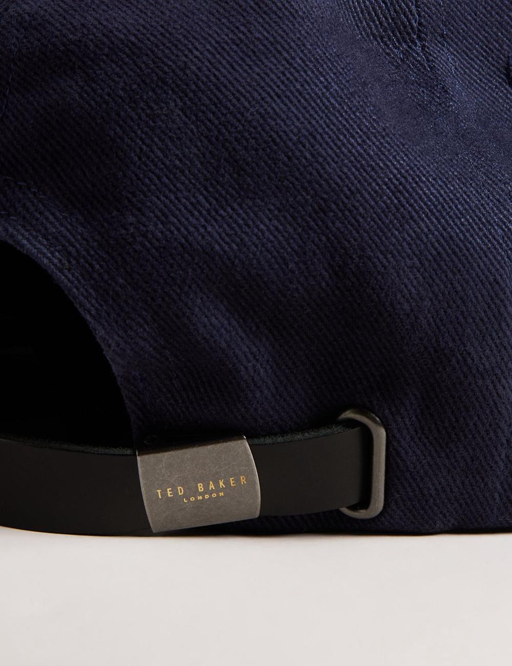 Men Ted Baker FRREDDI - Embroidered Logo Canvas Baseball Caps Navy | UNHR72954