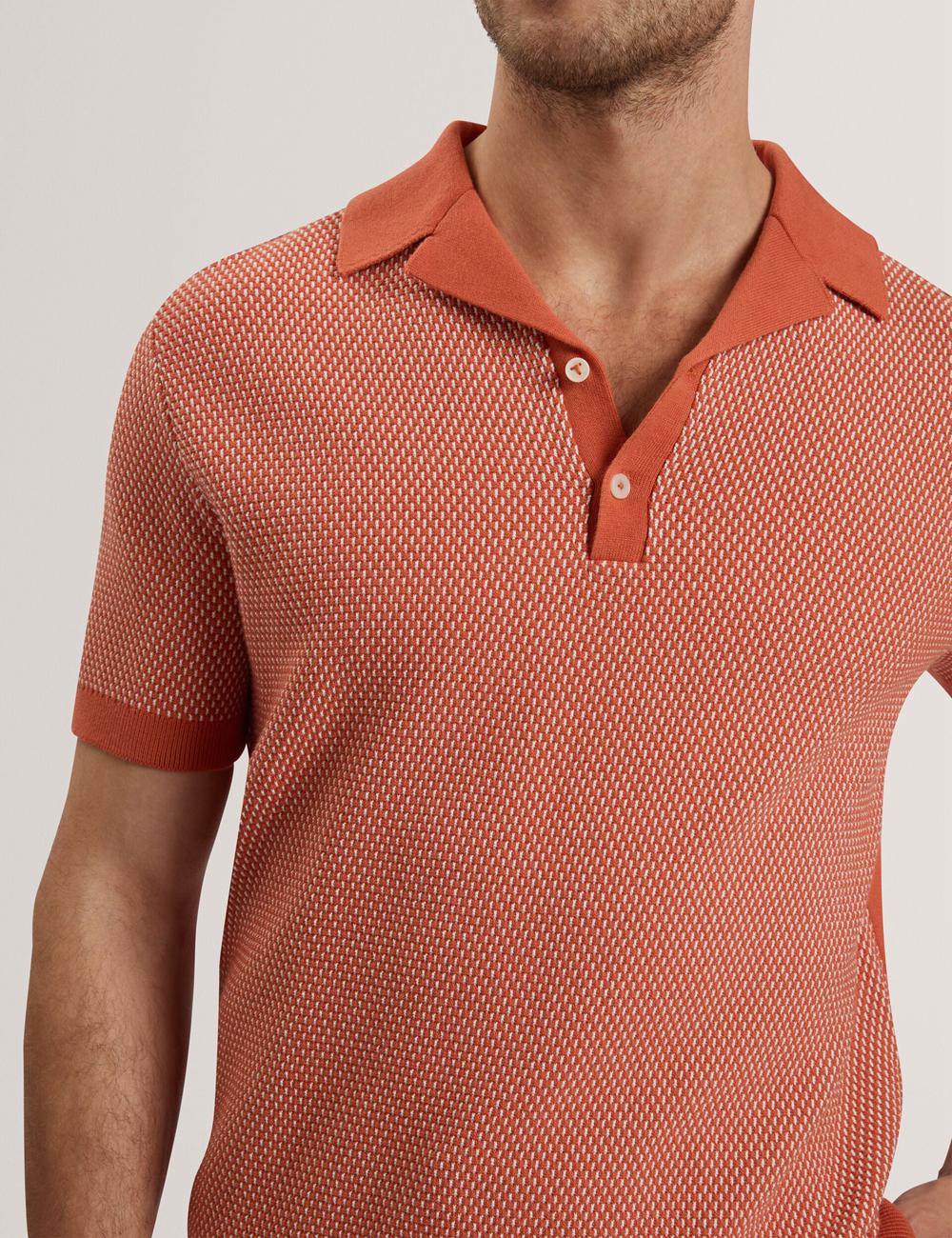 Men Ted Baker GREGRY - Short Sleeve Small Stitch Knitted Polos Shirts Red | URIA18293