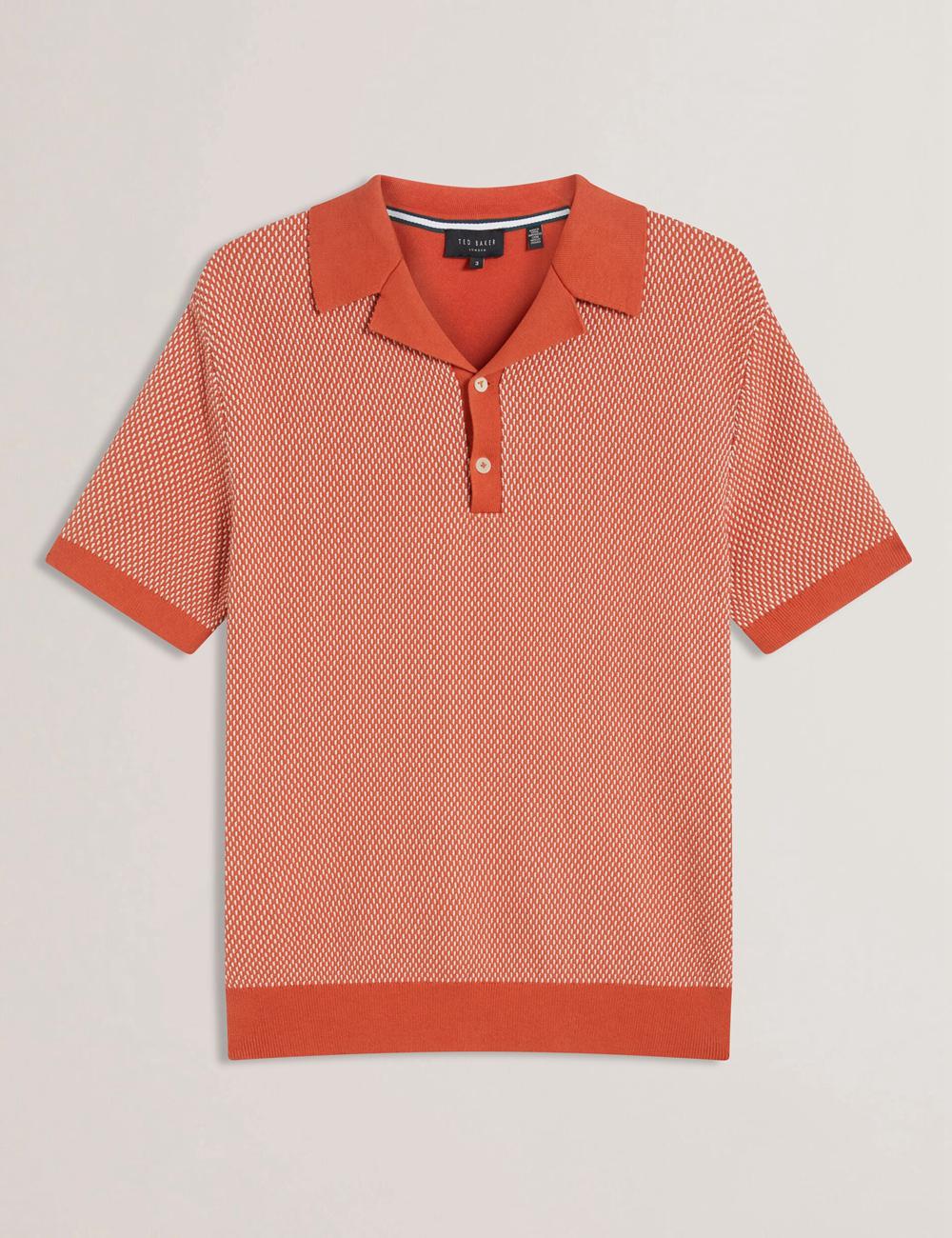 Men Ted Baker GREGRY - Short Sleeve Small Stitch Knitted Polos Shirts Red | URIA18293