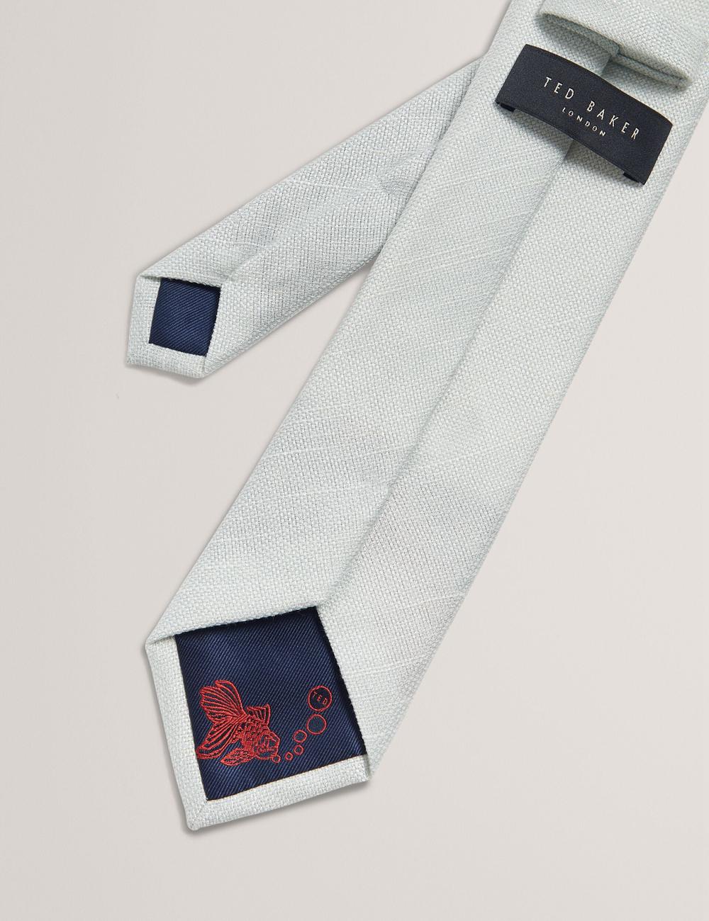 Men Ted Baker HAWKWEL - Linen Blend Woven Texture Ties Lt-Green | LFIM68407
