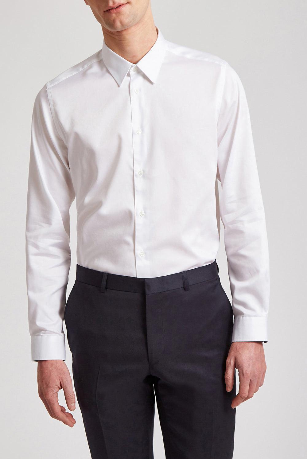 Men Ted Baker HOLMER - Regular Fit White Long Sleeve Formal Shirts White | ZCJH31580
