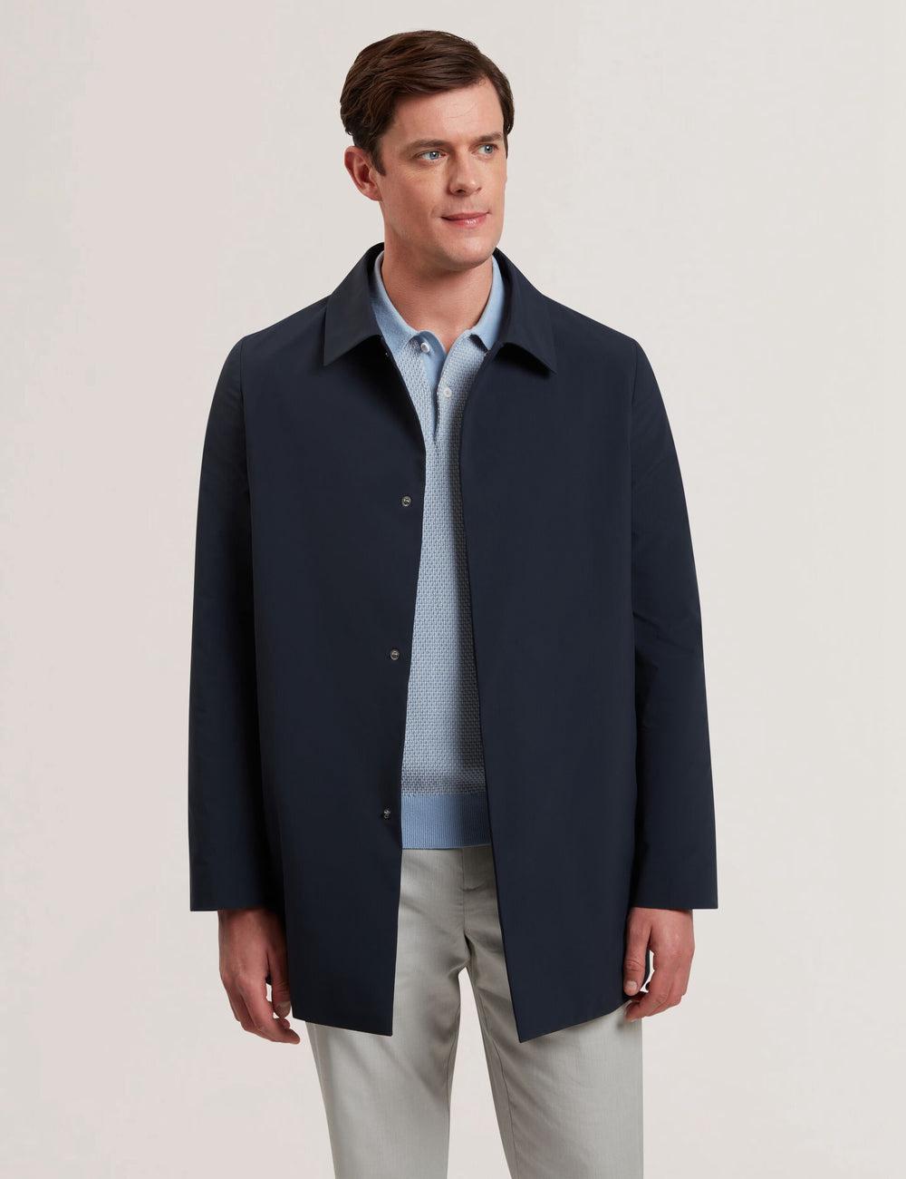 Men Ted Baker HUMMELS - Lightweight Short City Mac Jackets Navy | JPCG61785