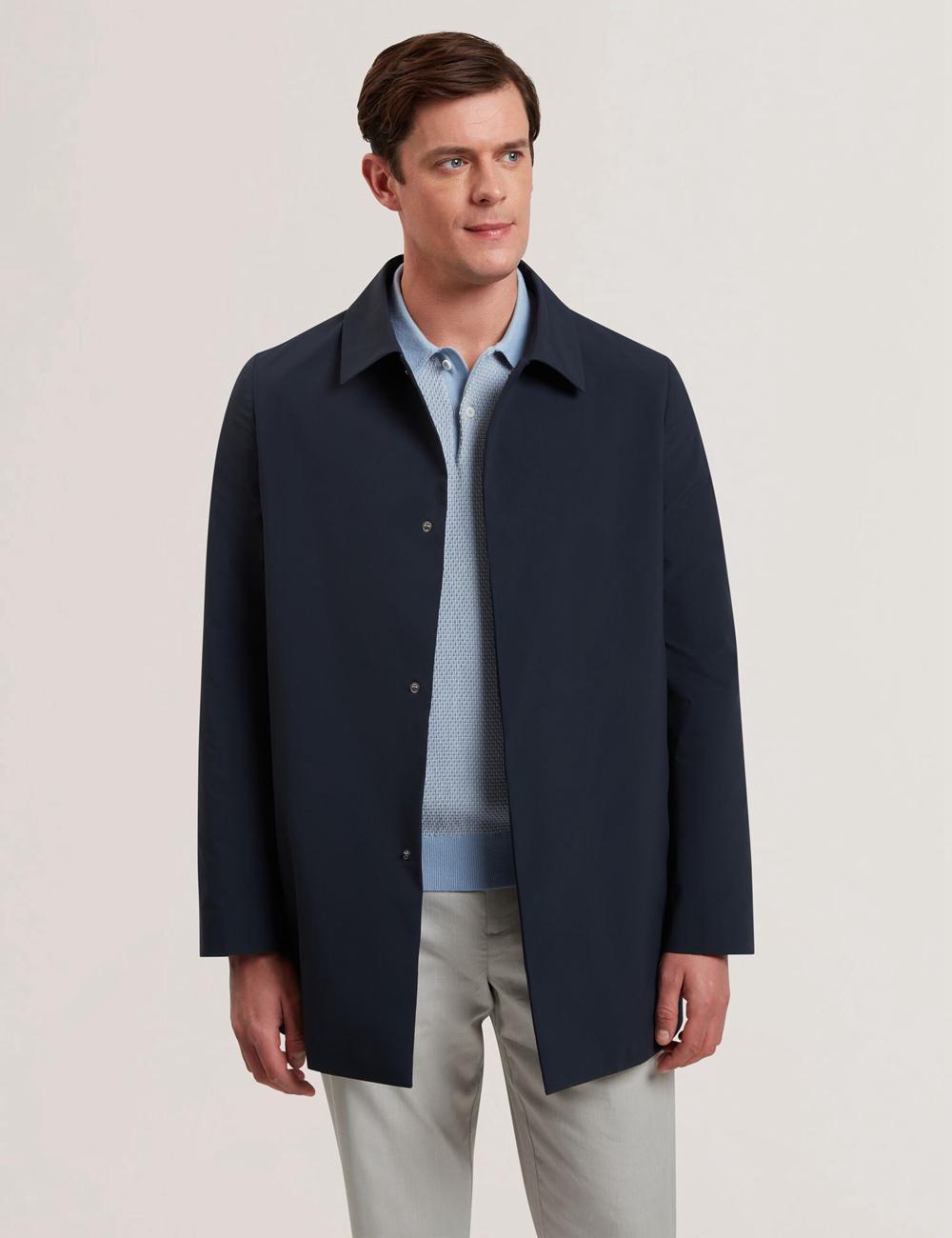 Men Ted Baker HUMMELS - Lightweight Short City Mac Jackets Navy | JPCG61785