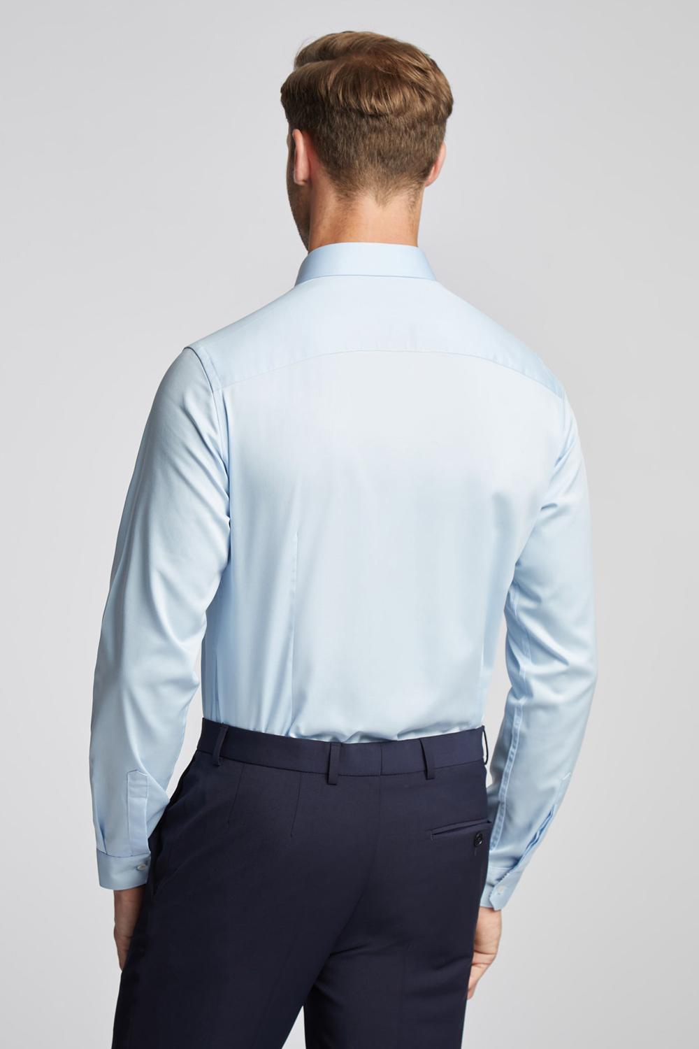 Men Ted Baker ISLA - Slim Fit Pure Cotton Formal Shirts Blue | EYHI63047