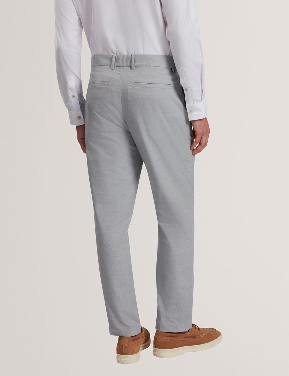 Men Ted Baker JACKUS - Regular Fit Cotton Blend Chino Trousers Navy | ORQA50934