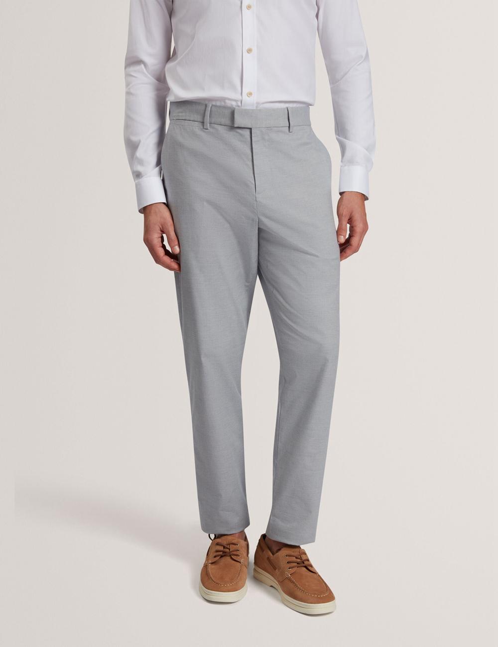 Men Ted Baker JACKUS - Regular Fit Cotton Blend Chino Trousers Navy | ORQA50934