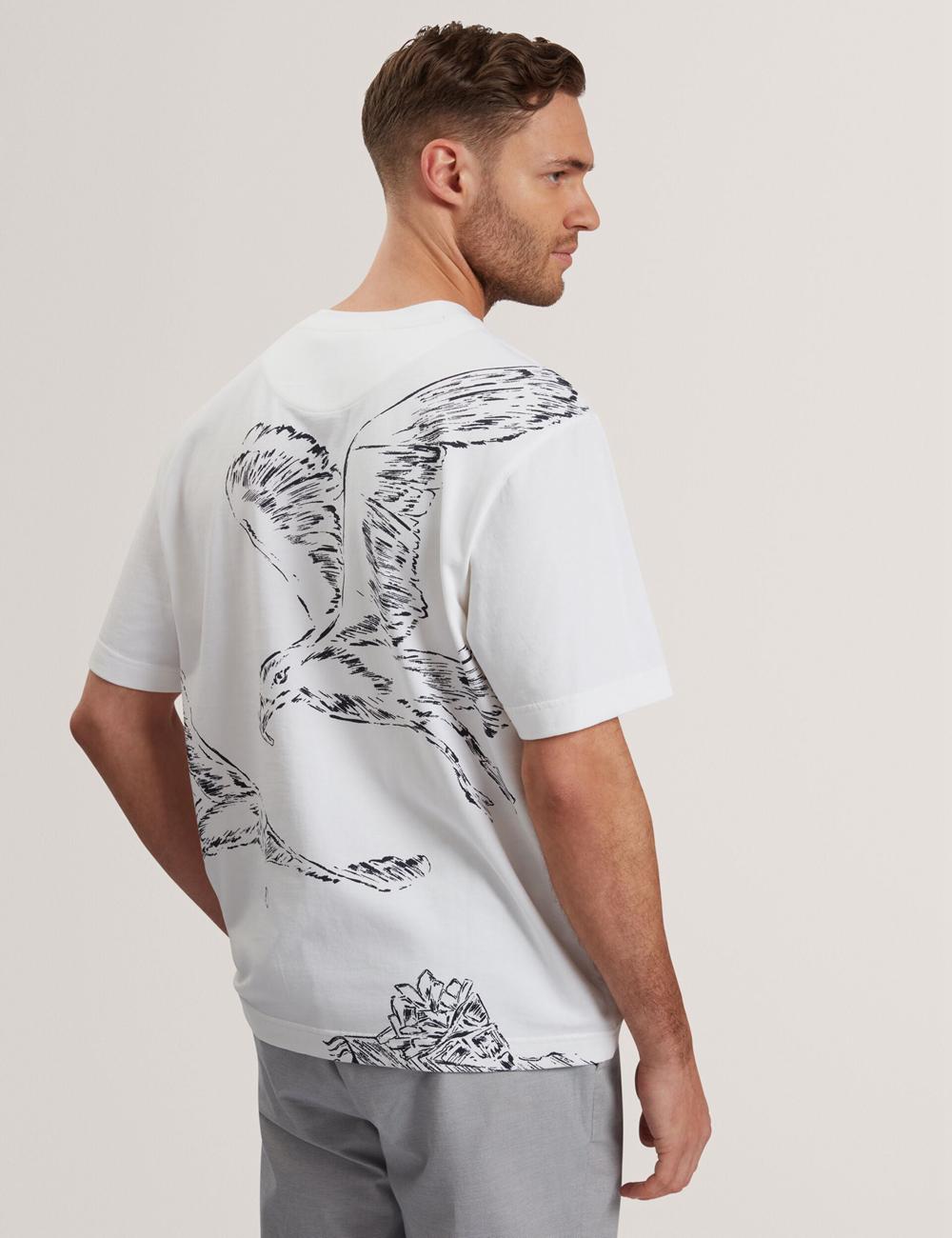 Men Ted Baker JAMESIO - Short Sleeve Graphic Seagull T-Shirts White | IMYZ07135