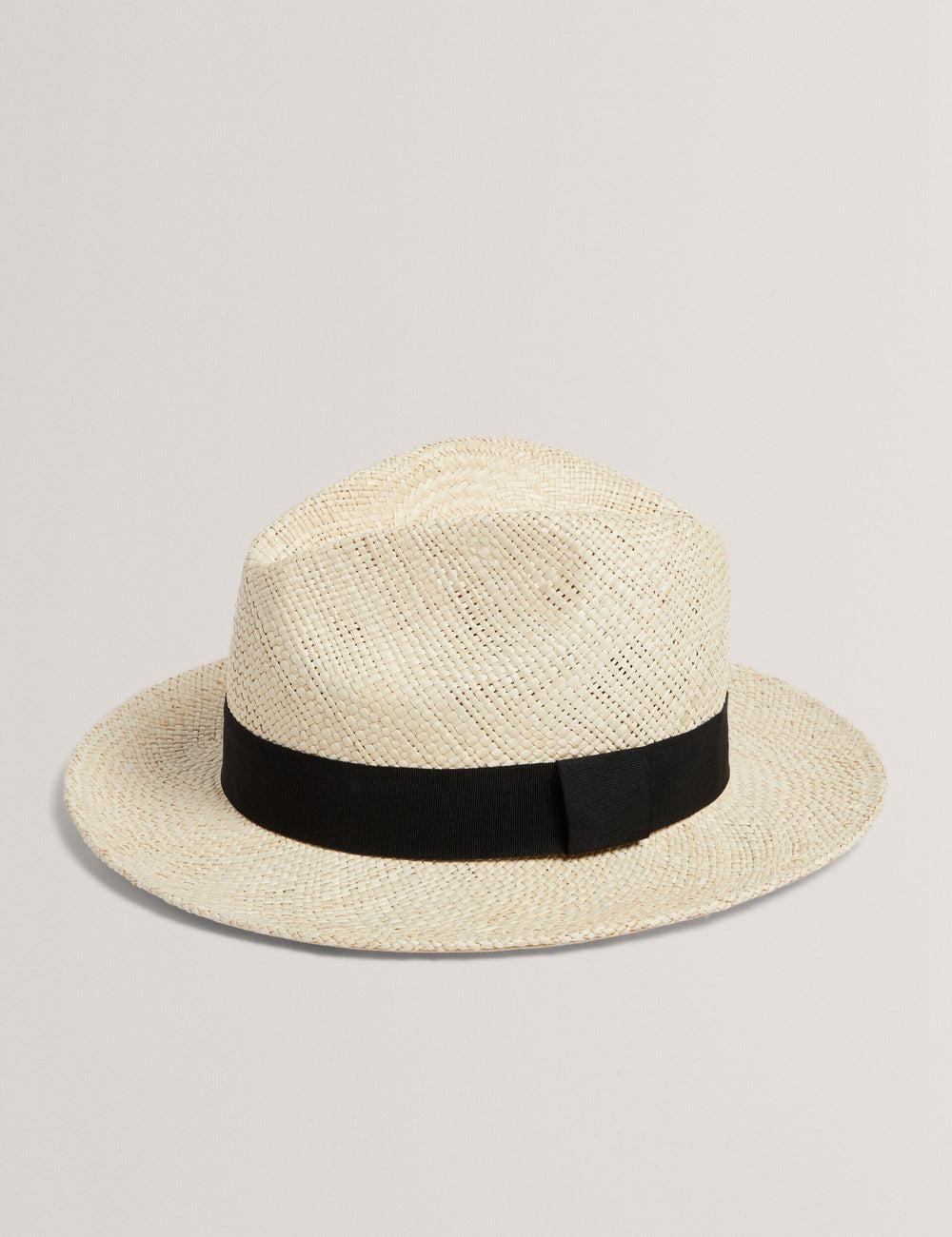 Men Ted Baker JIMESI - Woven Straw Panama Beach Hats White | EDMW03128