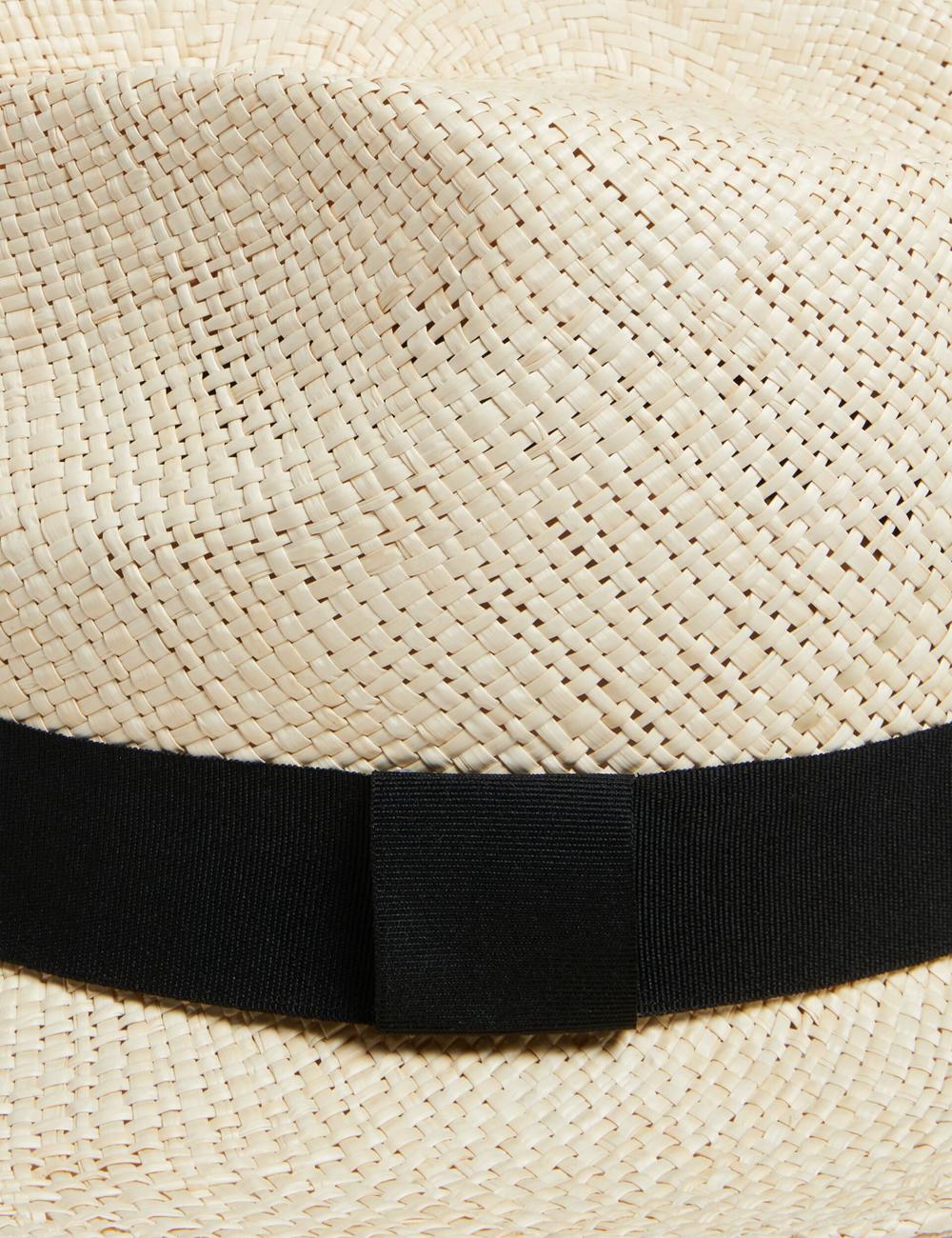 Men Ted Baker JIMESI - Woven Straw Panama Beach Hats White | EDMW03128
