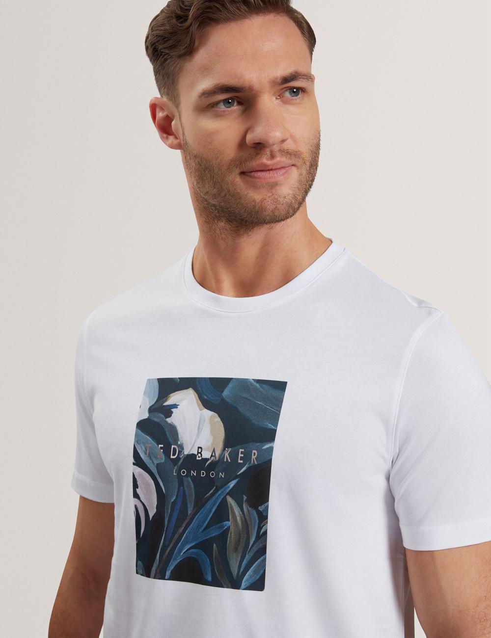 Men Ted Baker JUSTINO - Branded Box Print Graphic Cotton T-Shirts White | TCDG94683