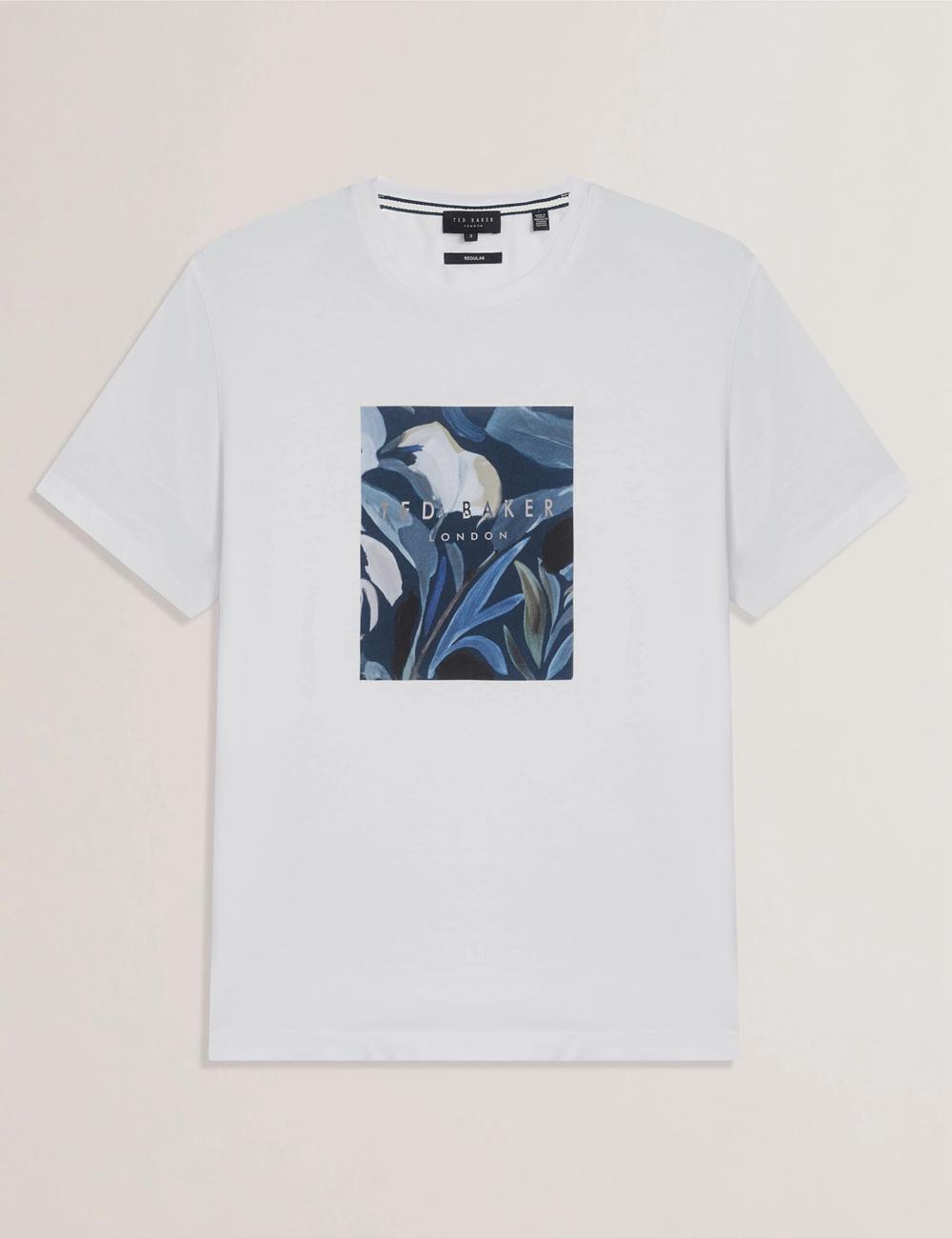 Men Ted Baker JUSTINO - Branded Box Print Graphic Cotton T-Shirts White | TCDG94683