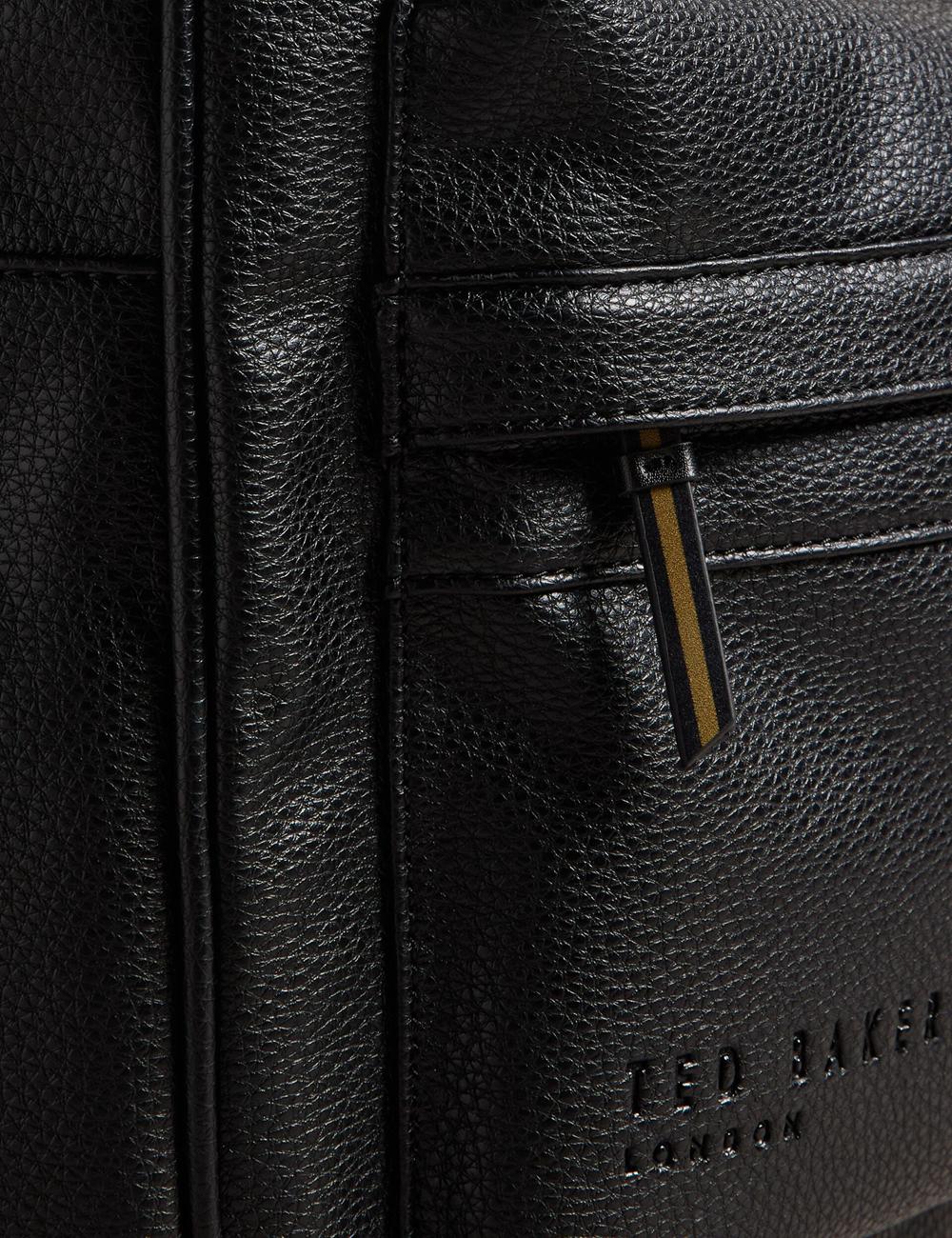 Men Ted Baker KAILEB - Webbing Strap Faux Leather Backpacks Black | VDJS32715