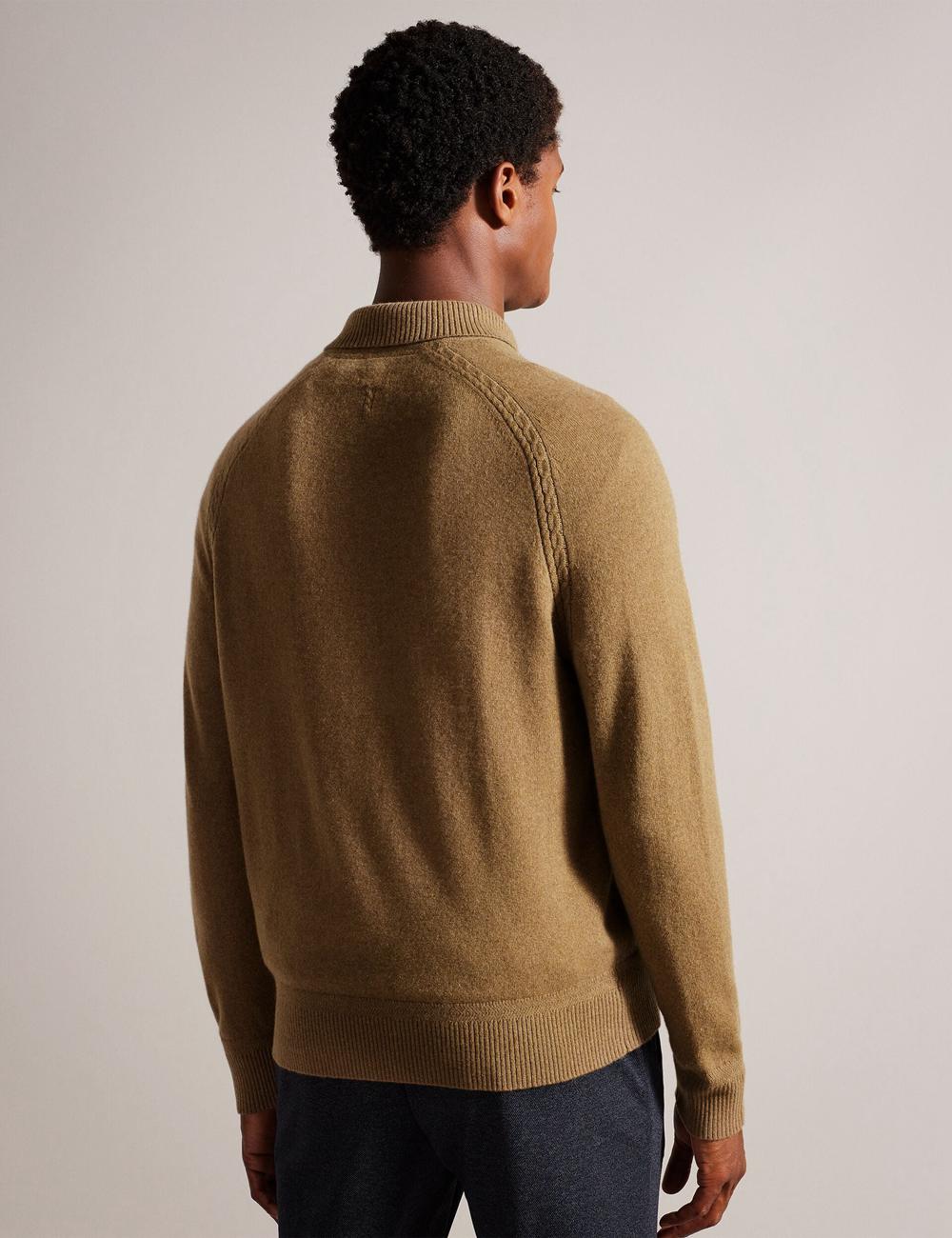 Men Ted Baker KAROLT - Cashmere Knit Long Sleeve Top Jumpers Dk-Brown | HLBP38952