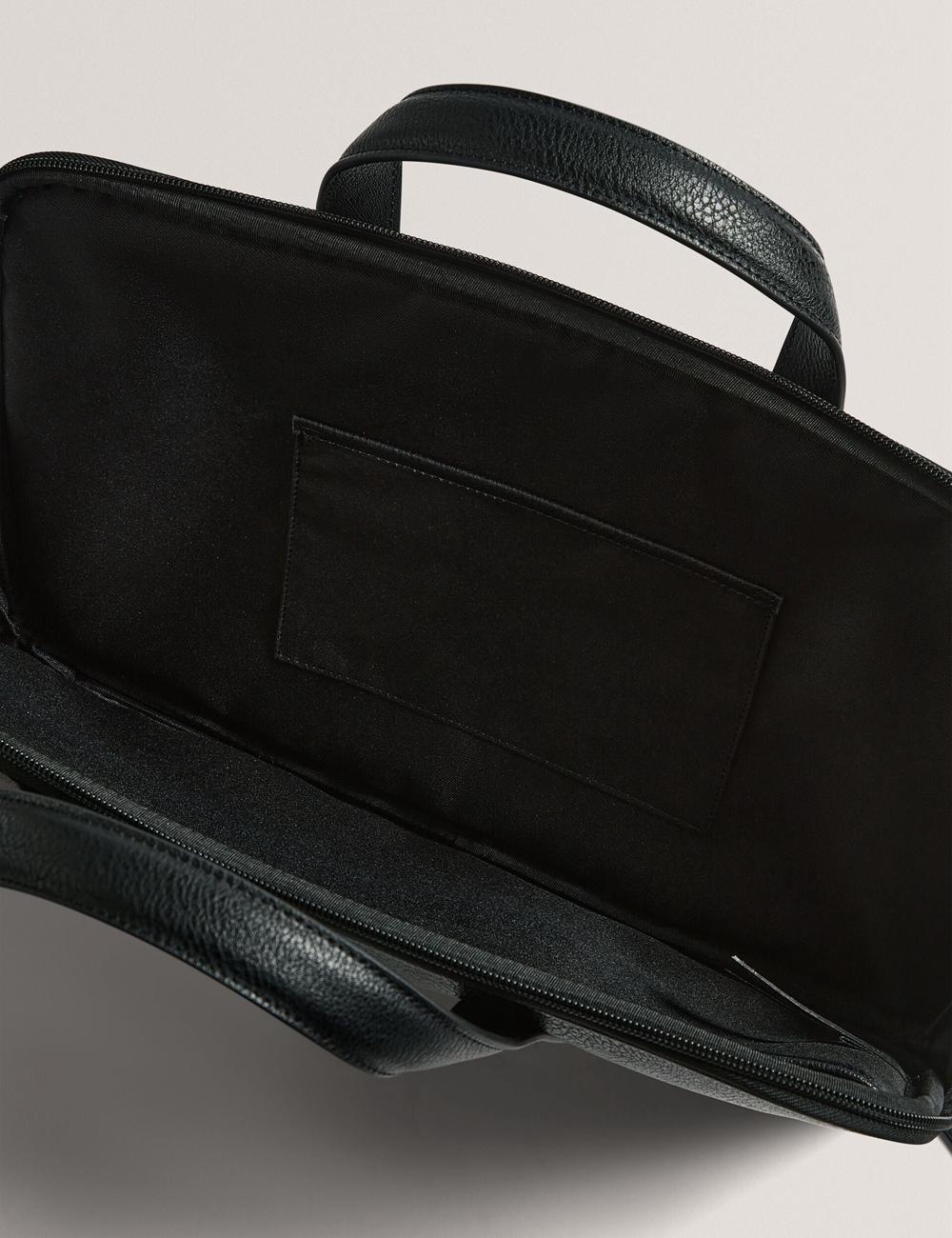 Men Ted Baker KEDRIK - Stripe Detail Faux Leather Document Bags Black | DWXL73056