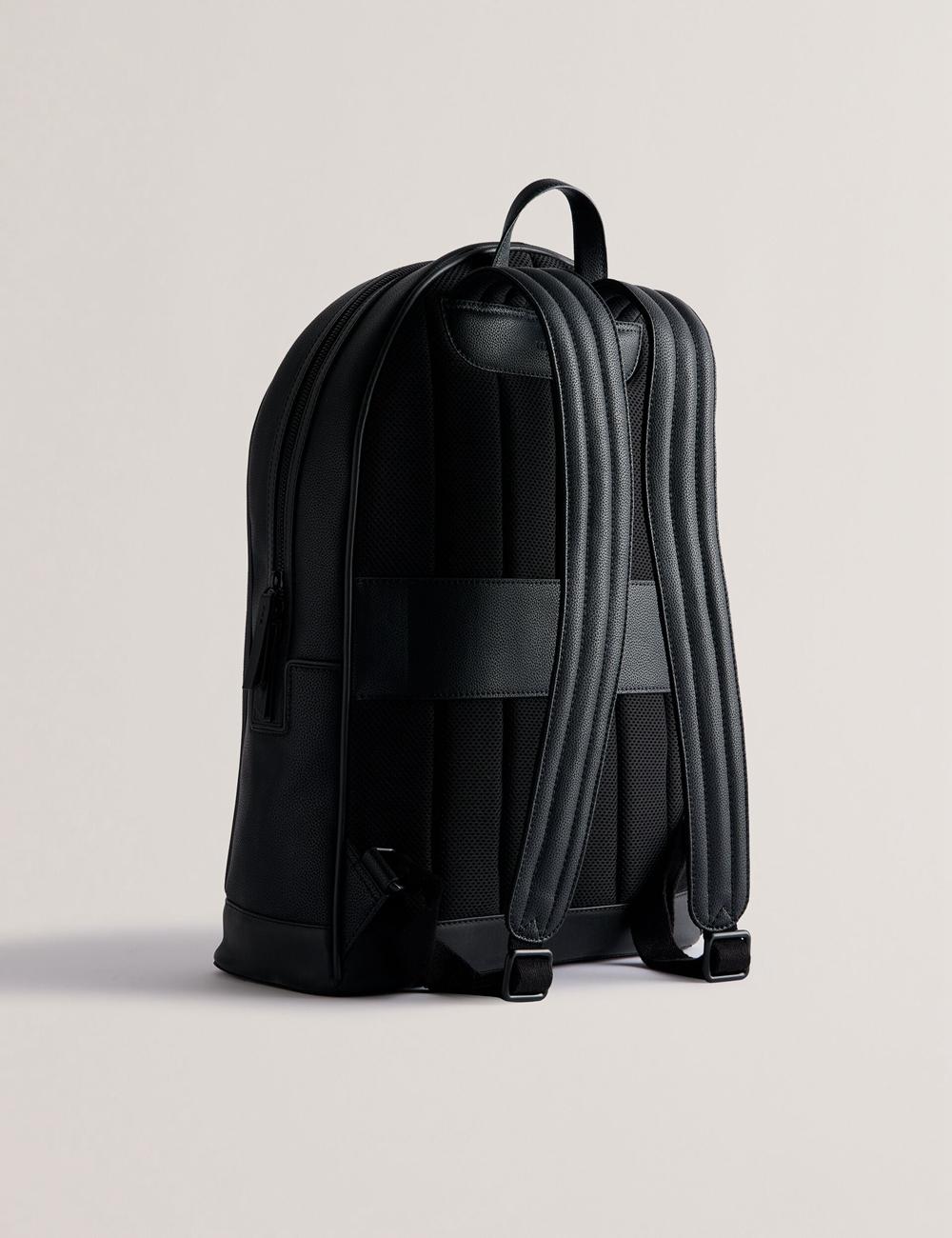 Men Ted Baker LANSEN - Textured Bonded Leather Backpacks Black | OLEW95763